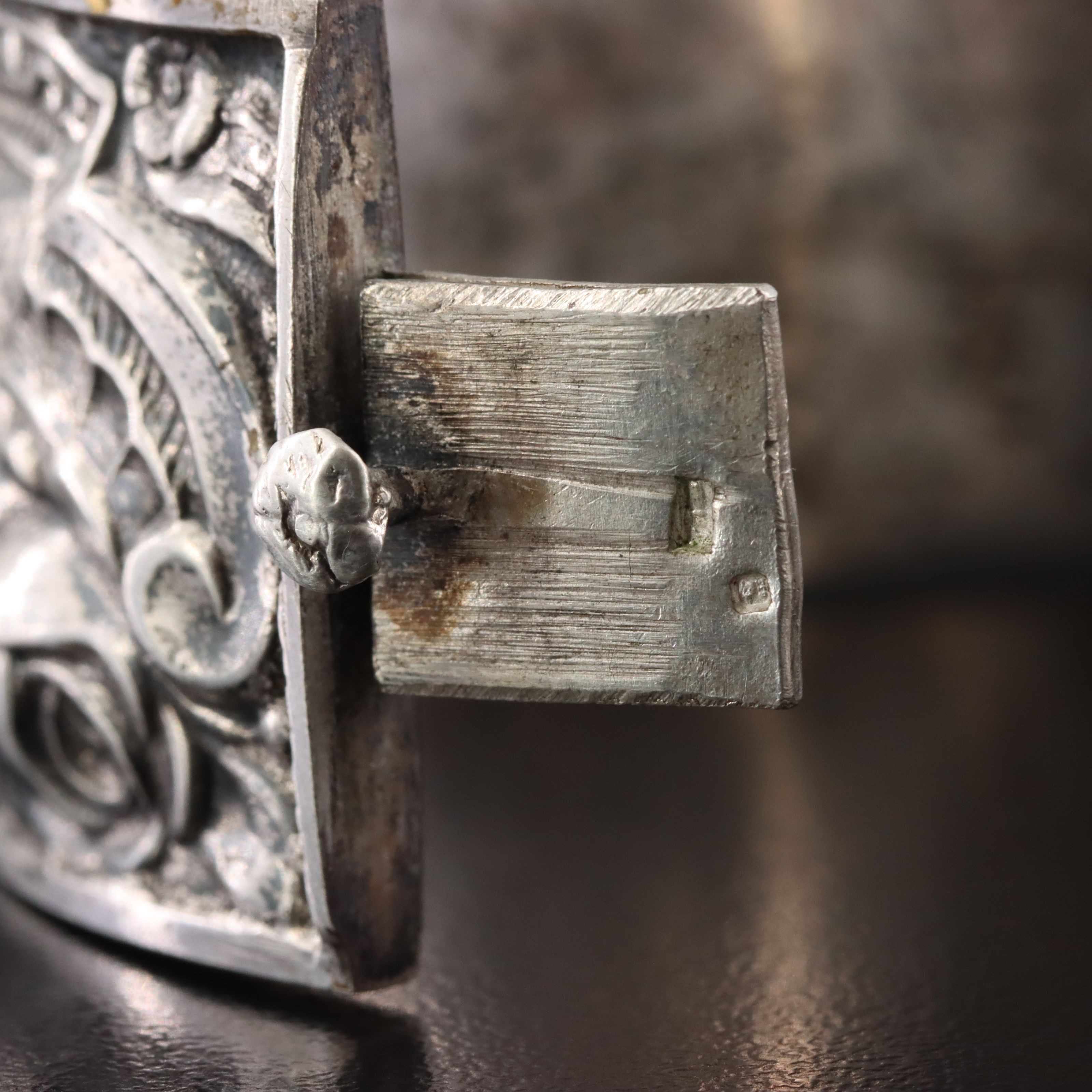 Antique Portuguese 833 Silver Repoussé Bangle