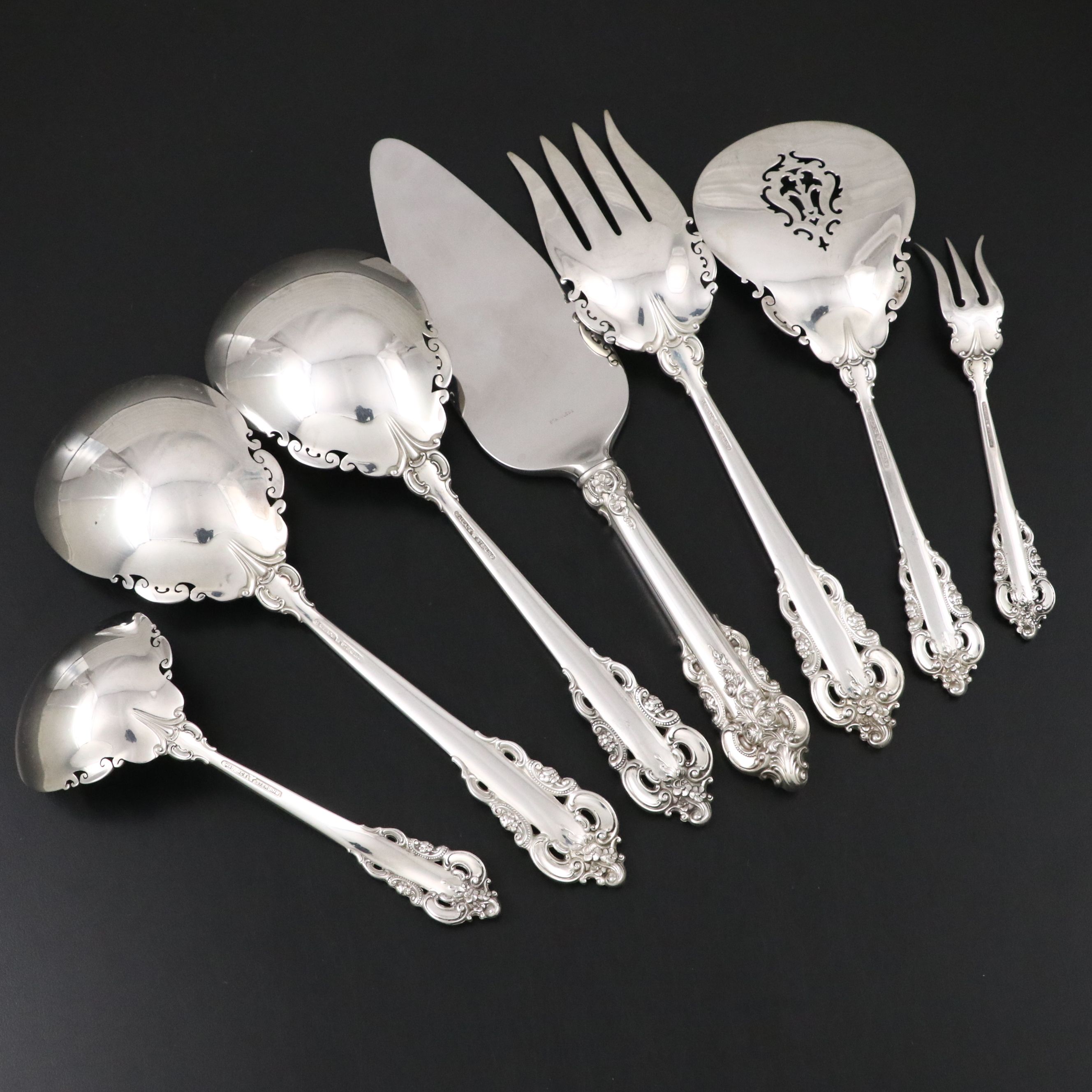 Gorham "La Scala" Sterling Flatware with Wallace "Grande Baroque" Serveware