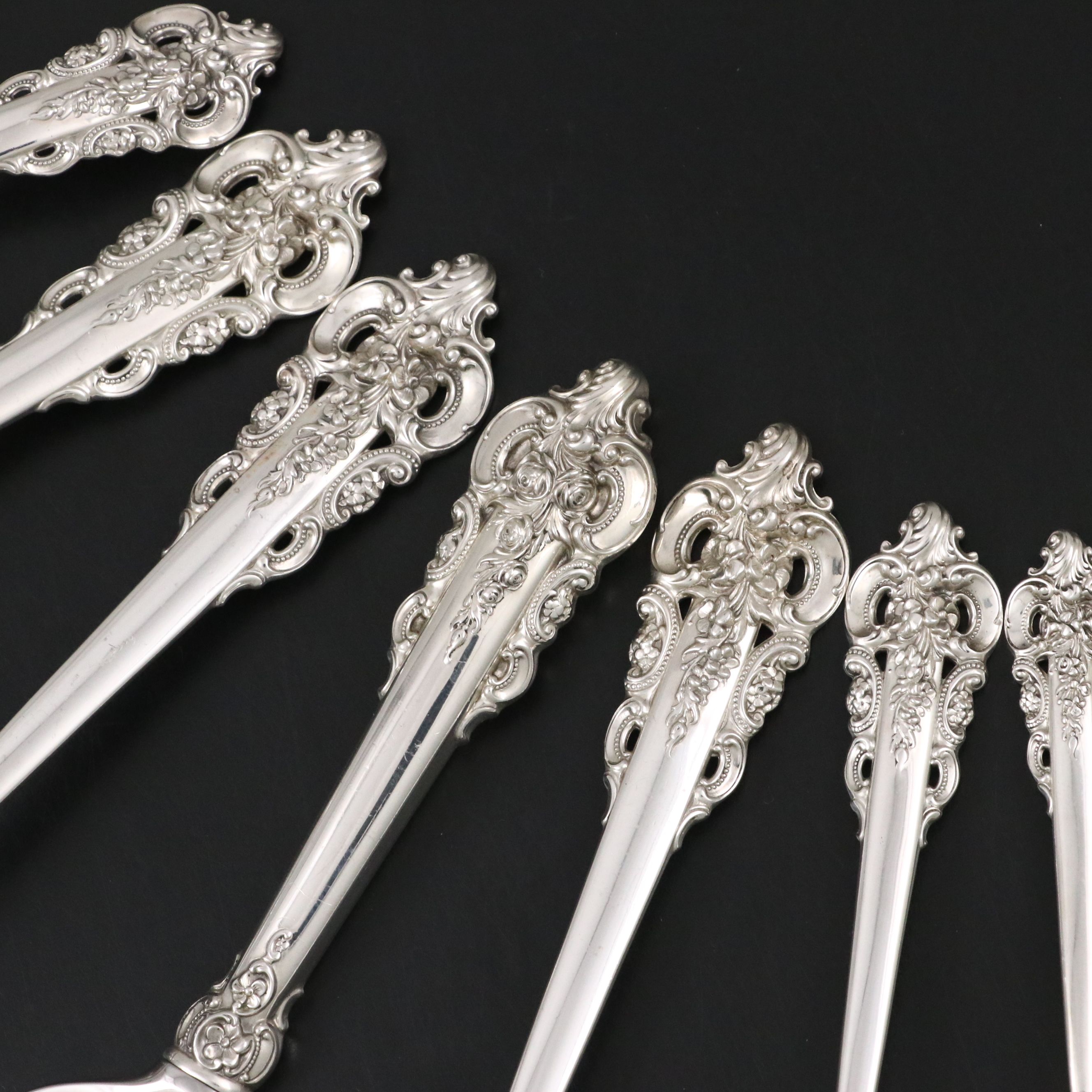 Gorham "La Scala" Sterling Flatware with Wallace "Grande Baroque" Serveware