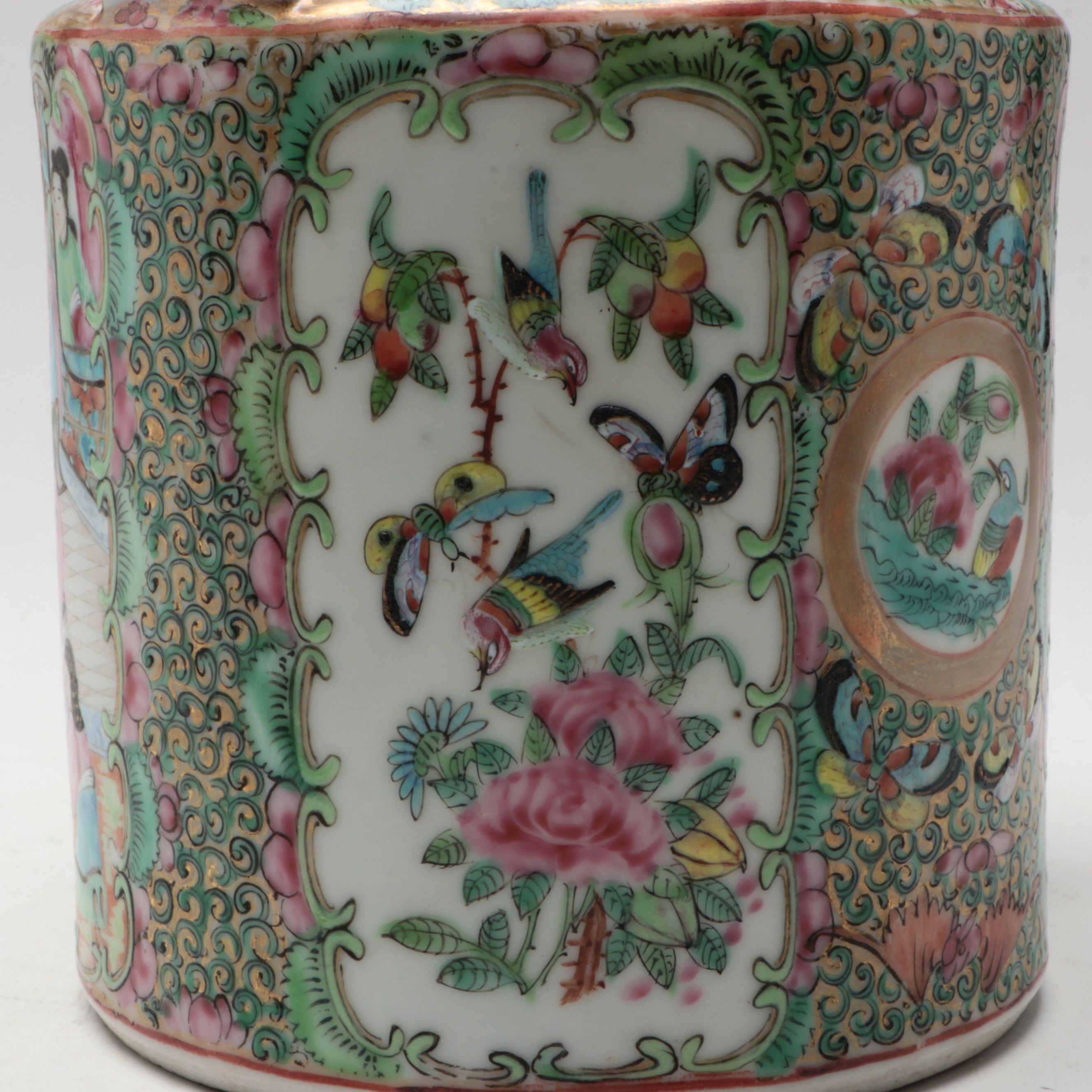 Chinese Export Style Rose Medallion Porcelain Teapot