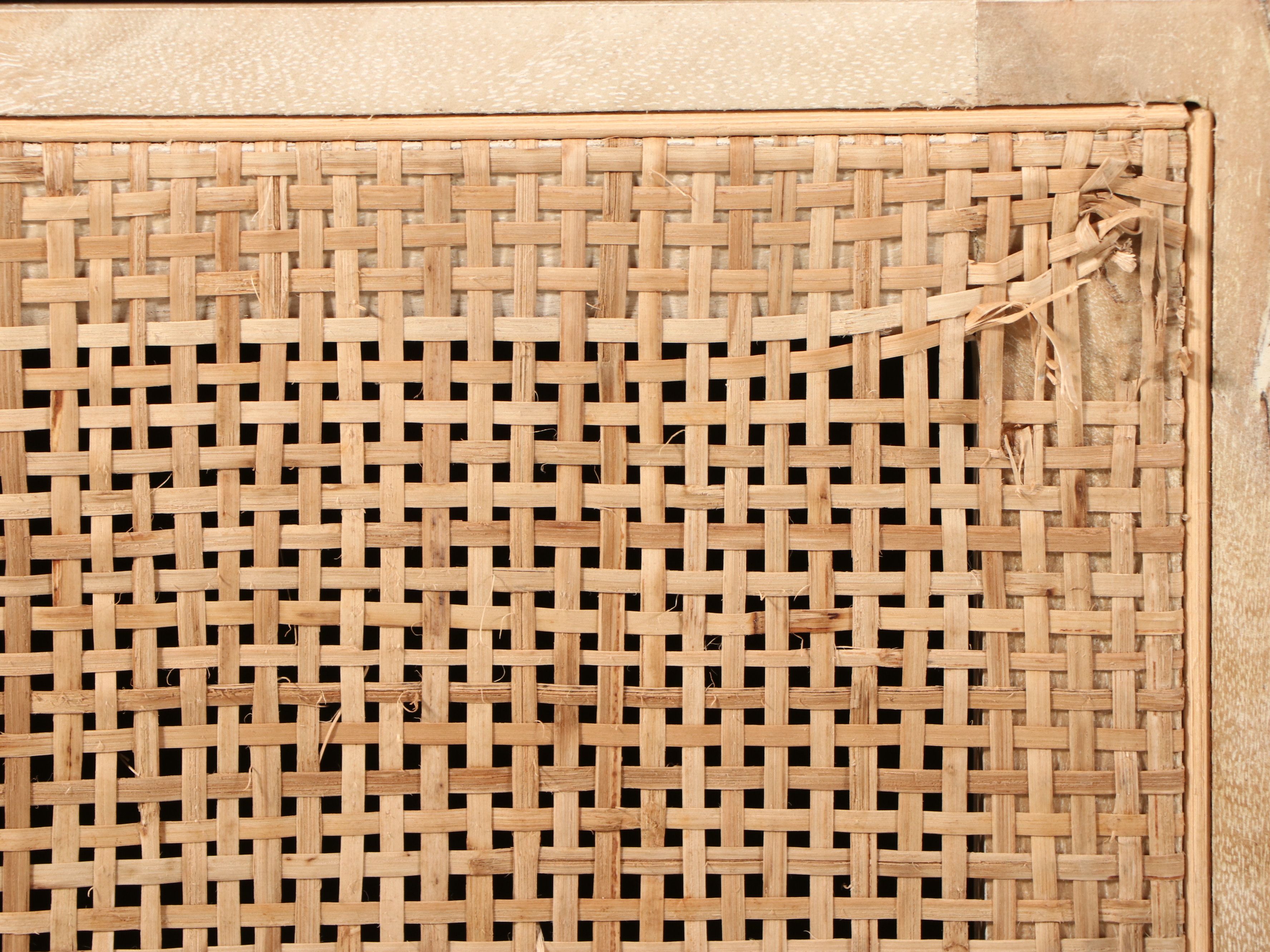 Four Hands "Carmel" Media Console Cabinet with Woven Cane Doorfronts, 2021