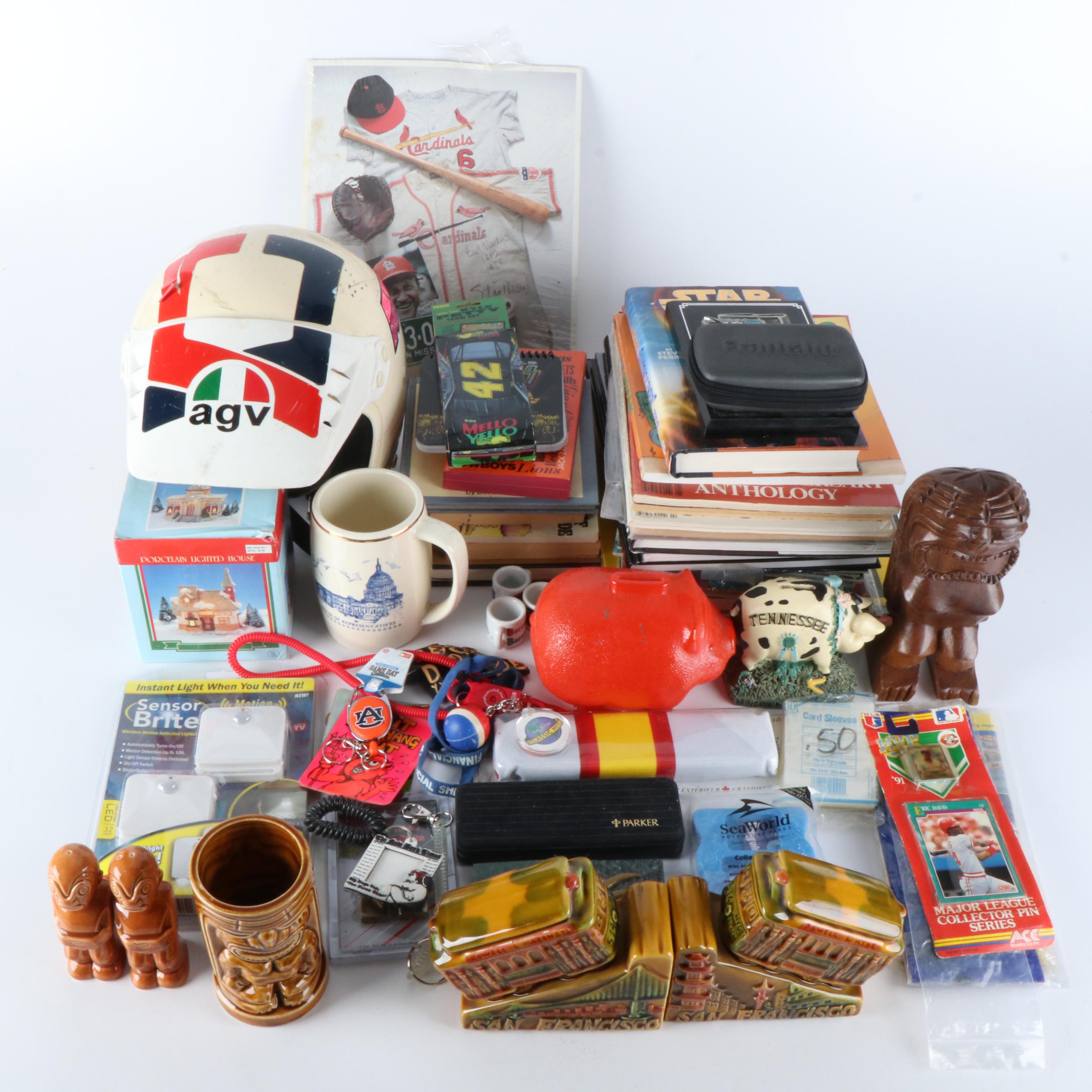 Books, Comics, Magazines, A Motocross Helmet, Tiki Gods and More