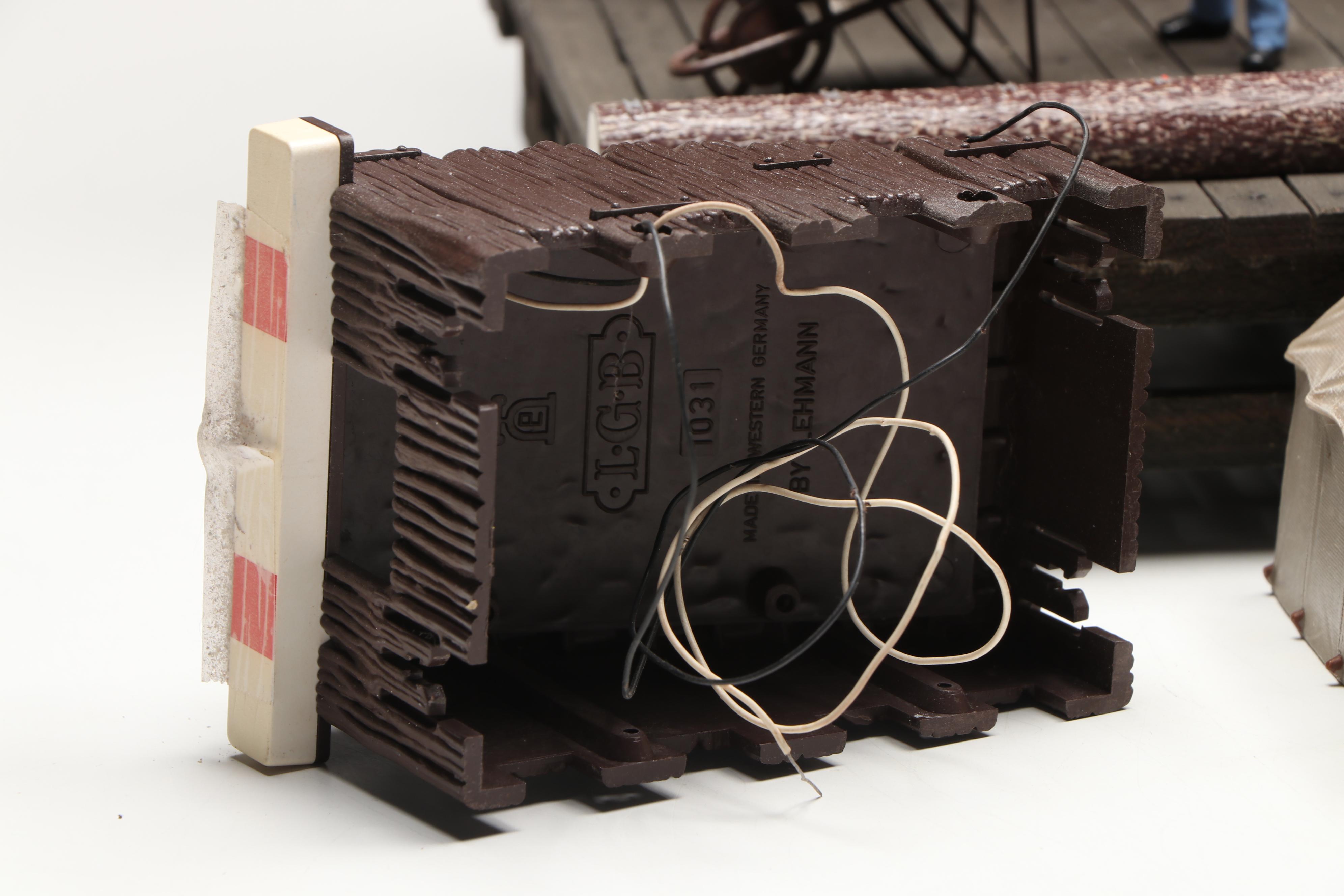 Handcrafted Wooden Train Platform with Outbuilding and More Accessories