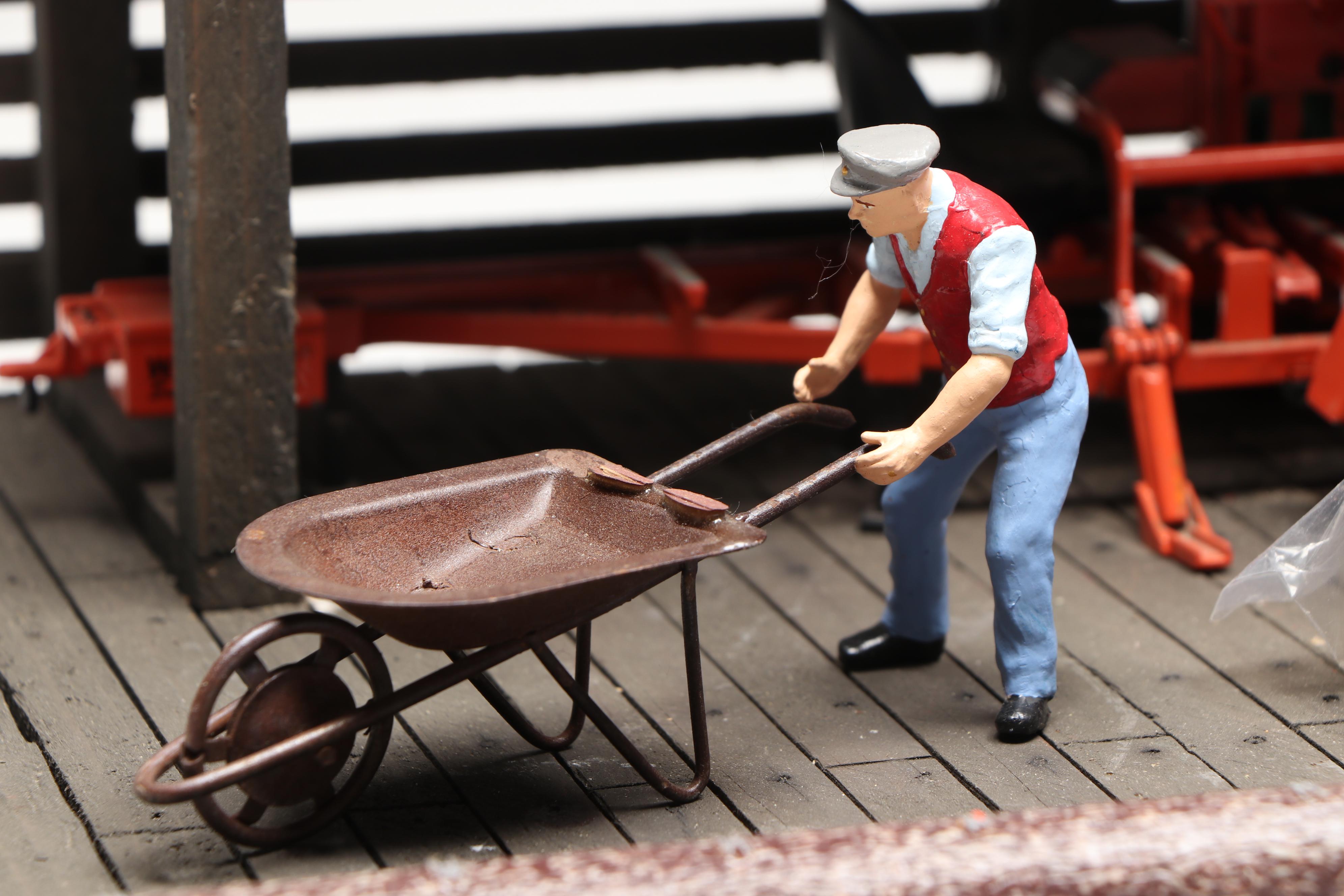 Handcrafted Wooden Train Platform with Outbuilding and More Accessories