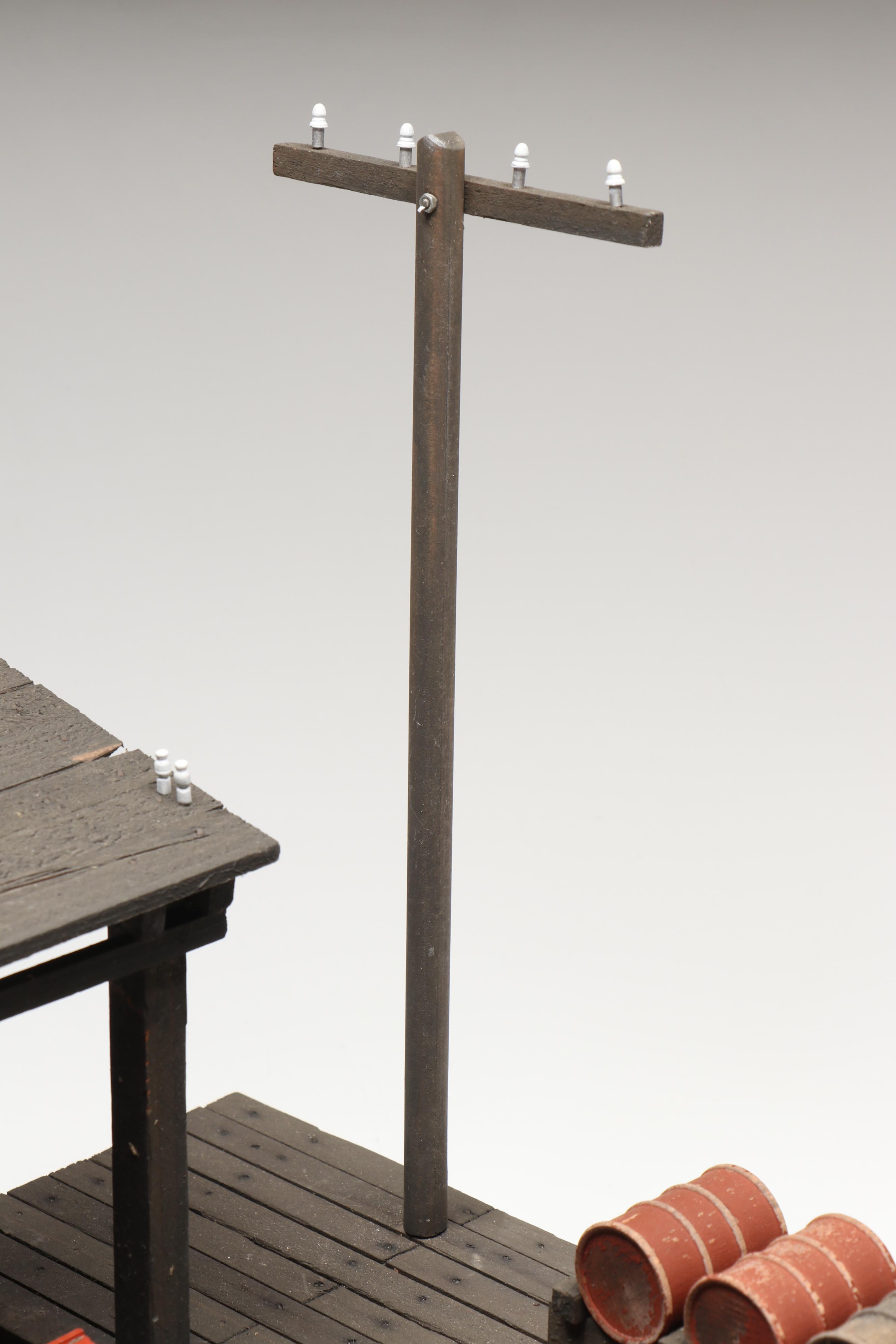 Handcrafted Wooden Train Platform with Outbuilding and More Accessories