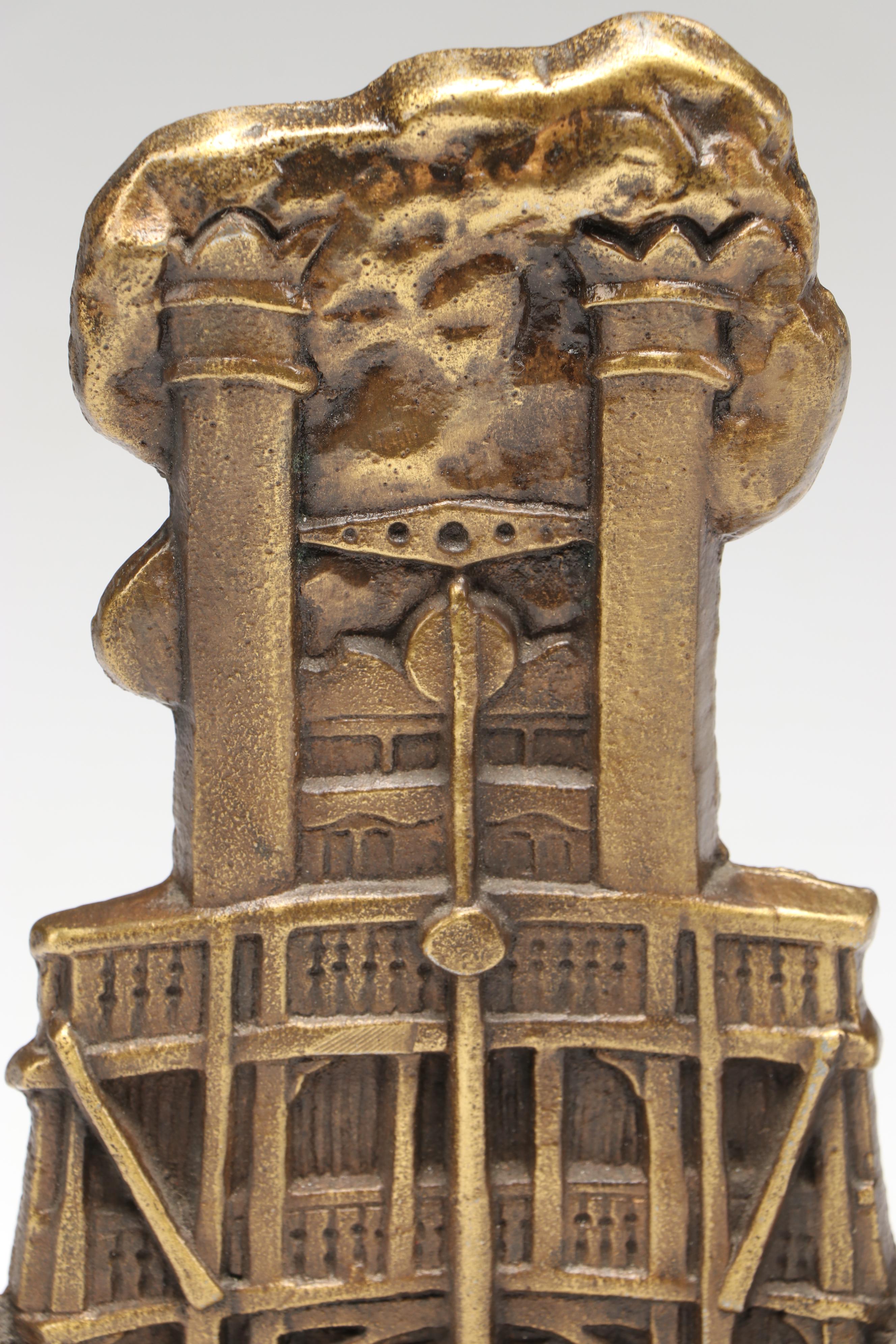 Art Deco Style Cast Brass Steamboat Shaped Bookends, Early to Mid-20th Century