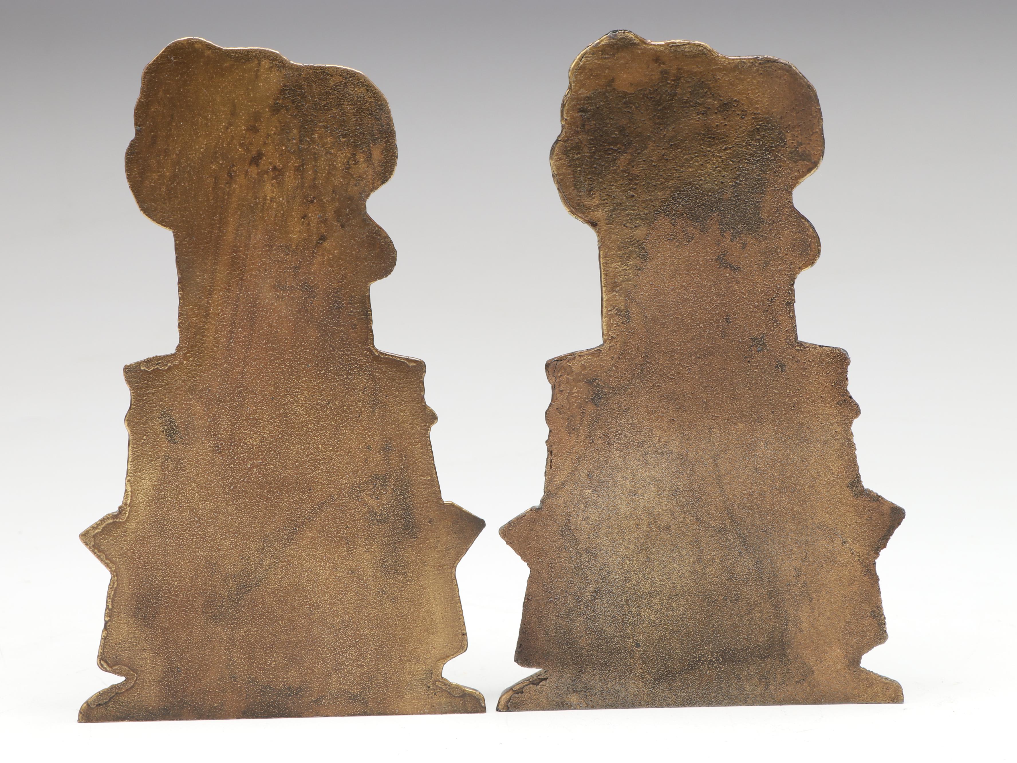 Art Deco Style Cast Brass Steamboat Shaped Bookends, Early to Mid-20th Century