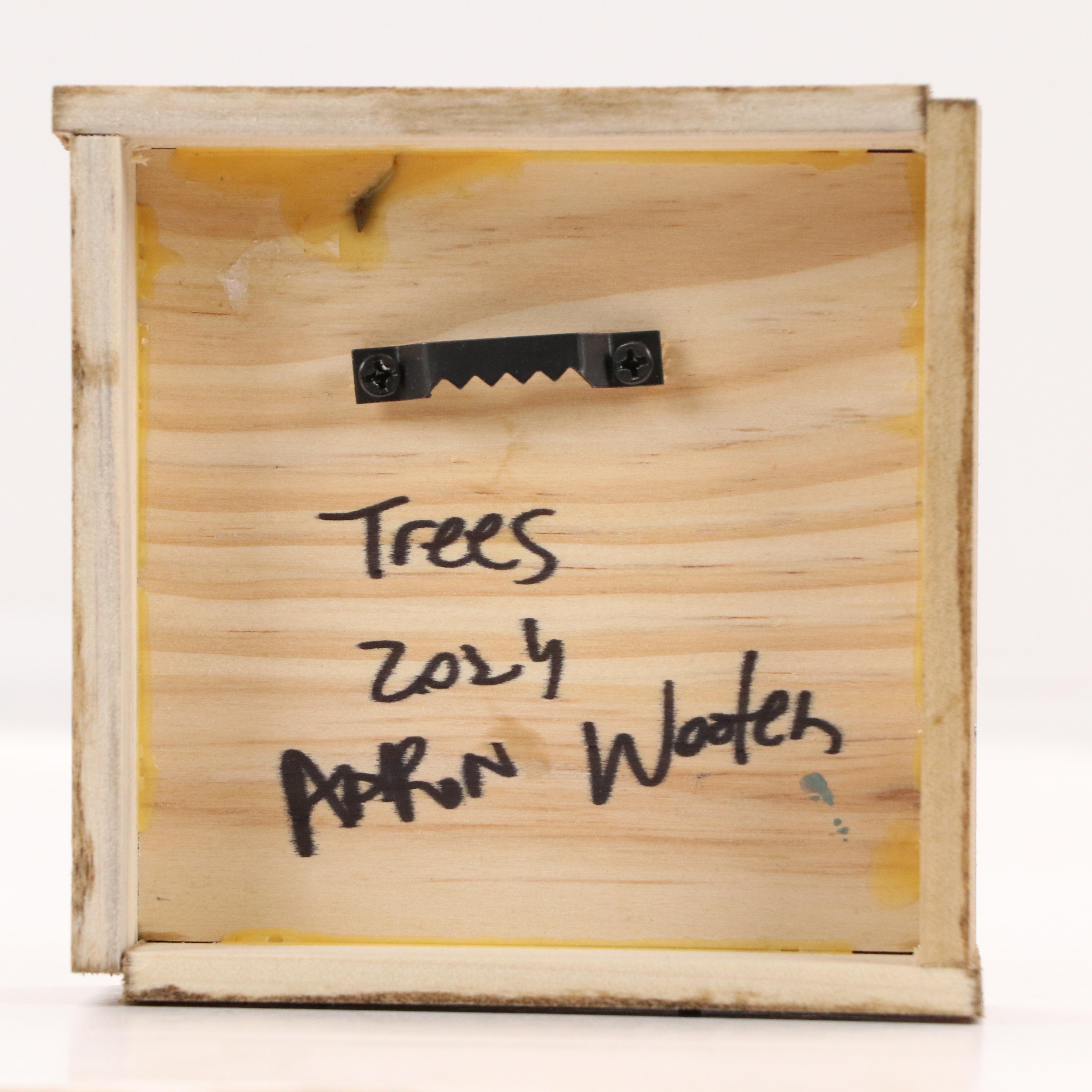 Aaron Wooten Stylized Holiday-Themed Mixed Media Painting "Trees"