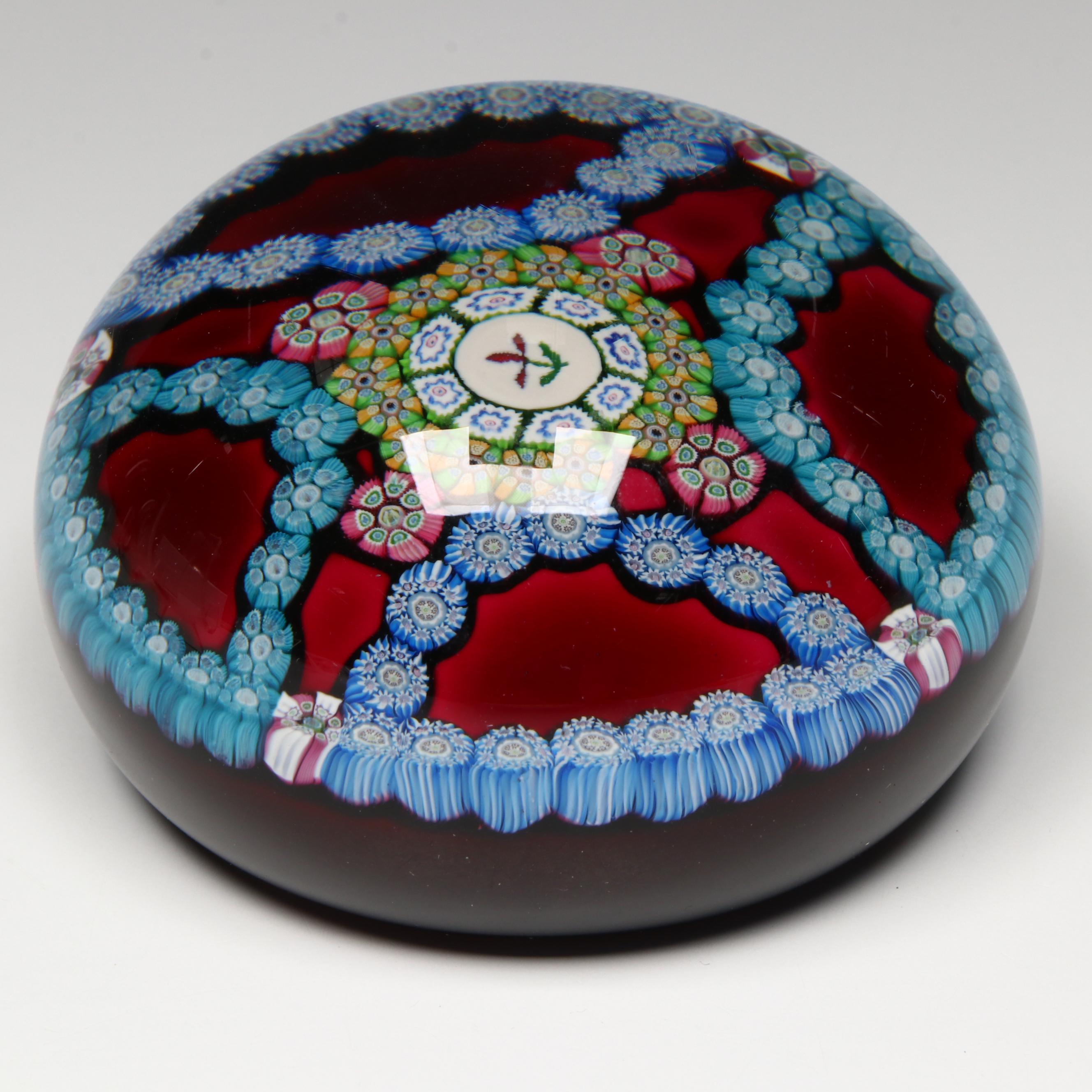 Perthshire Garland Flower Cane Glass Paperweight, 1974