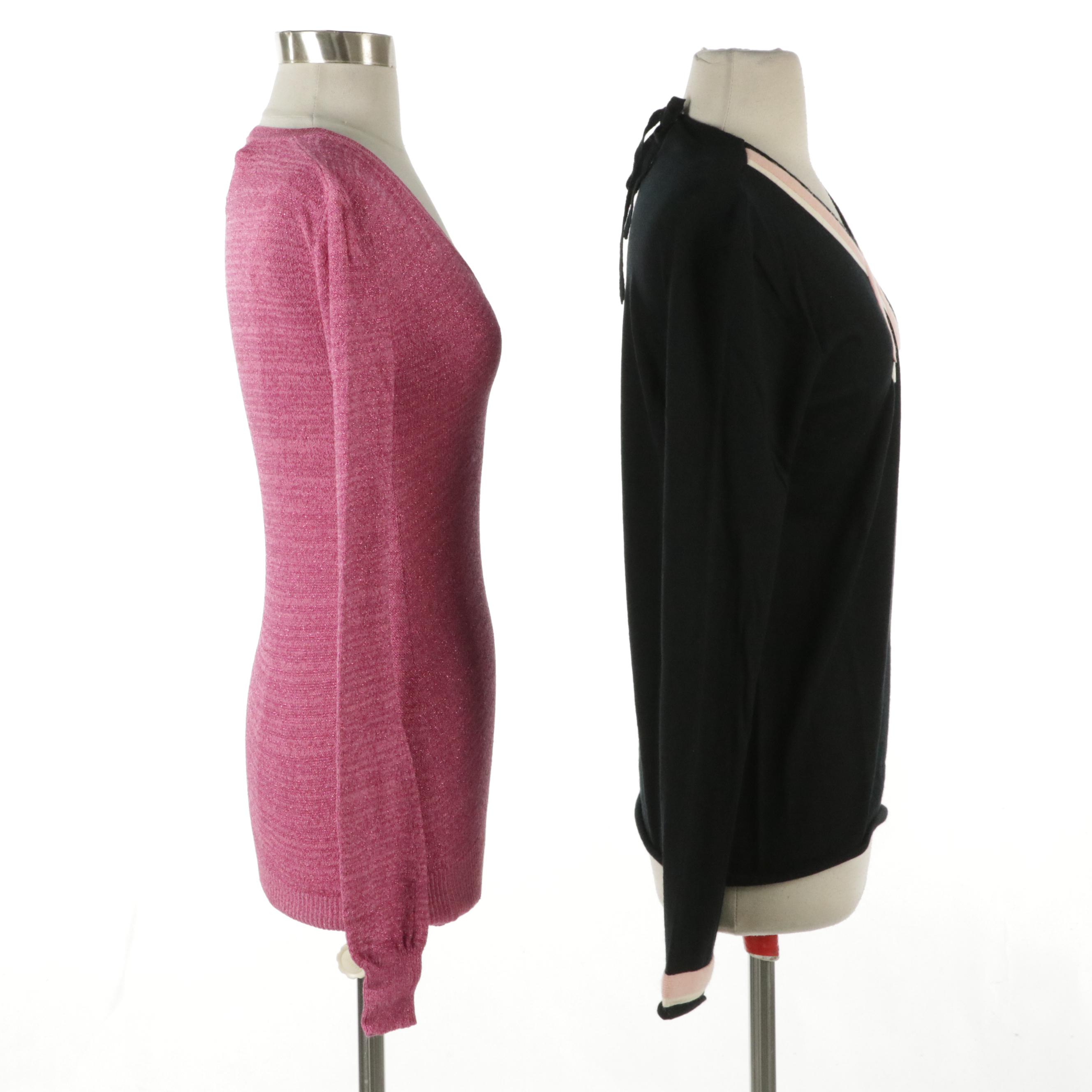 Dolce & Gabbana Rayon-Blend and Marc Jacobs Cashmere V-Neck Sweaters with Tags