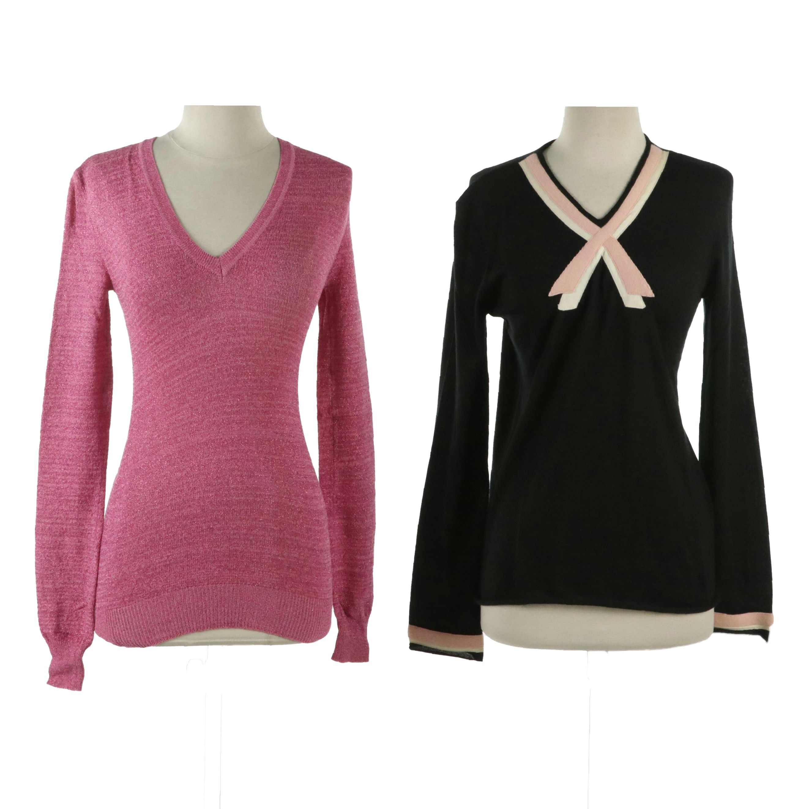 Dolce & Gabbana Rayon-Blend and Marc Jacobs Cashmere V-Neck Sweaters with Tags