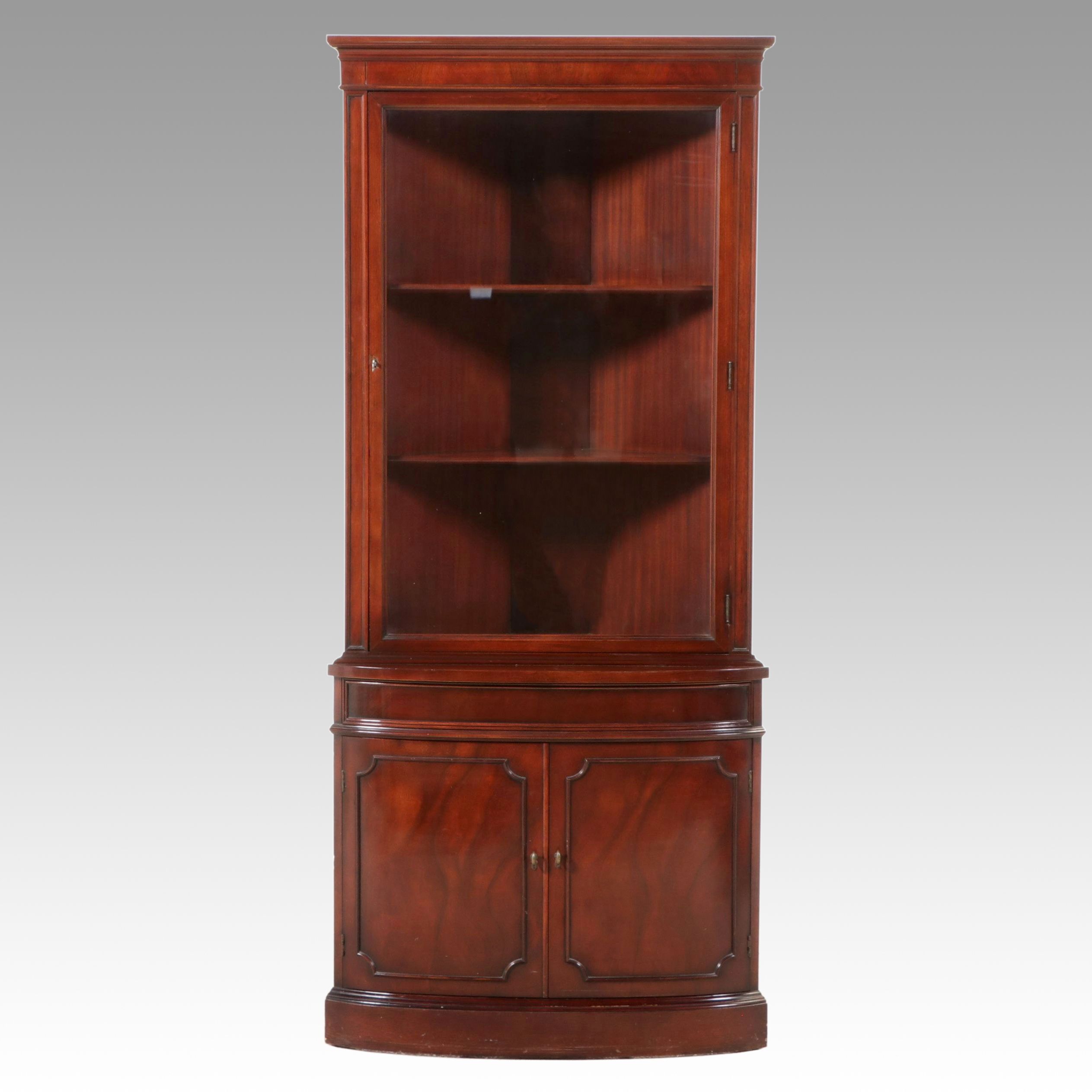 Hepplewhite Style Mahogany Domed Corner Cupboard