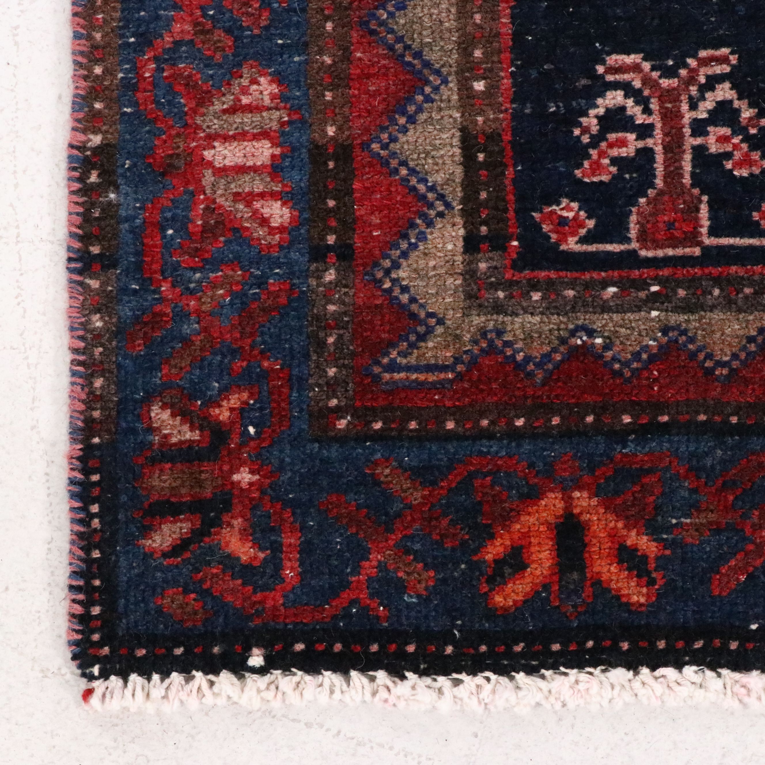 3' x 9'3 Hand-Knotted Persian Hamadan Carpet Runner