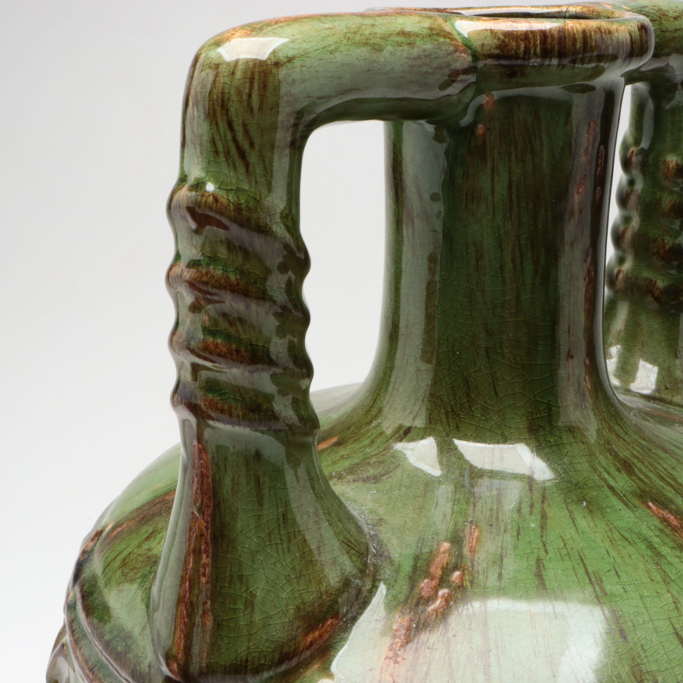 Williamsburg Pottery Clay Bird Bottle with Other Stoneware Pot and Vase