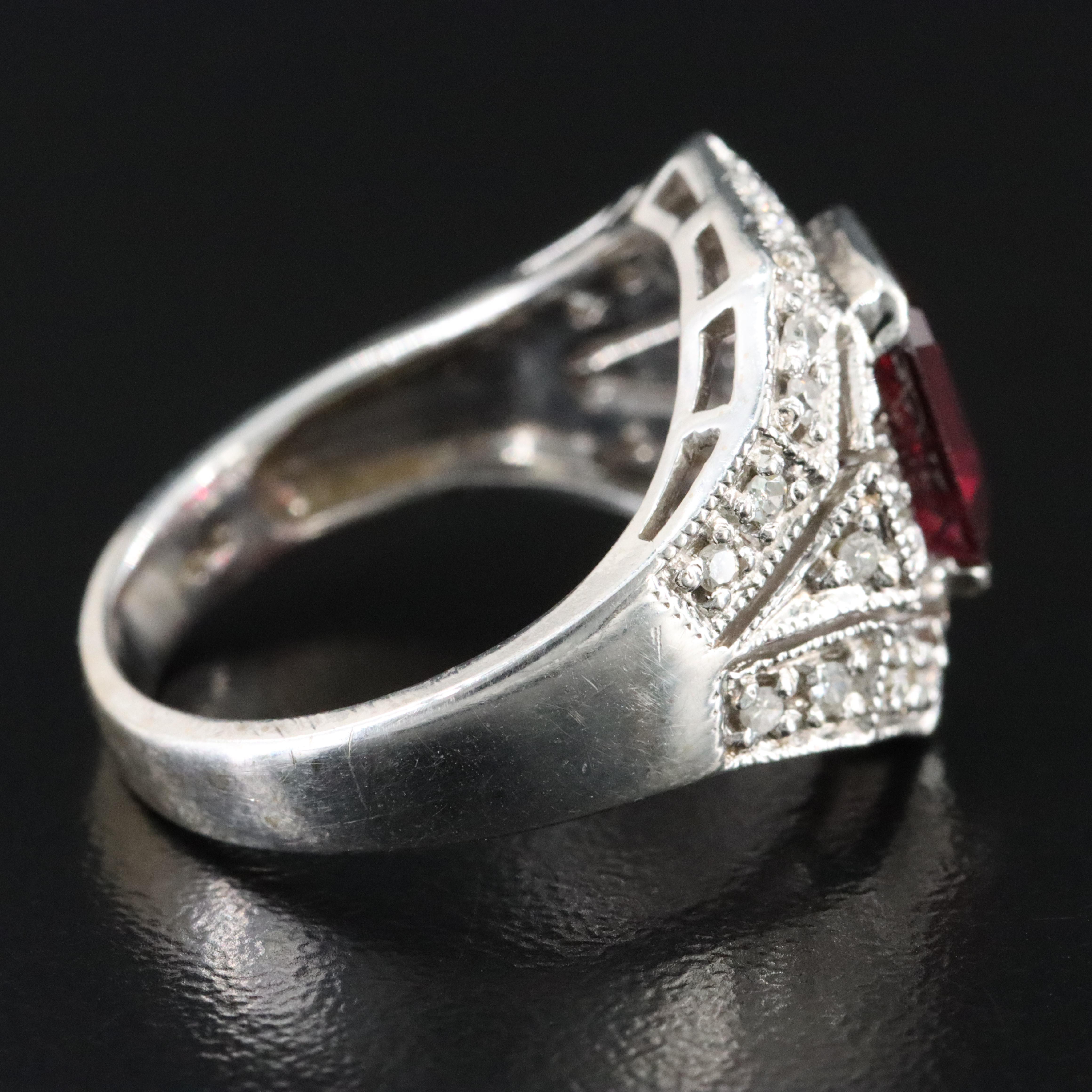 14K Garnet and Diamond Ring