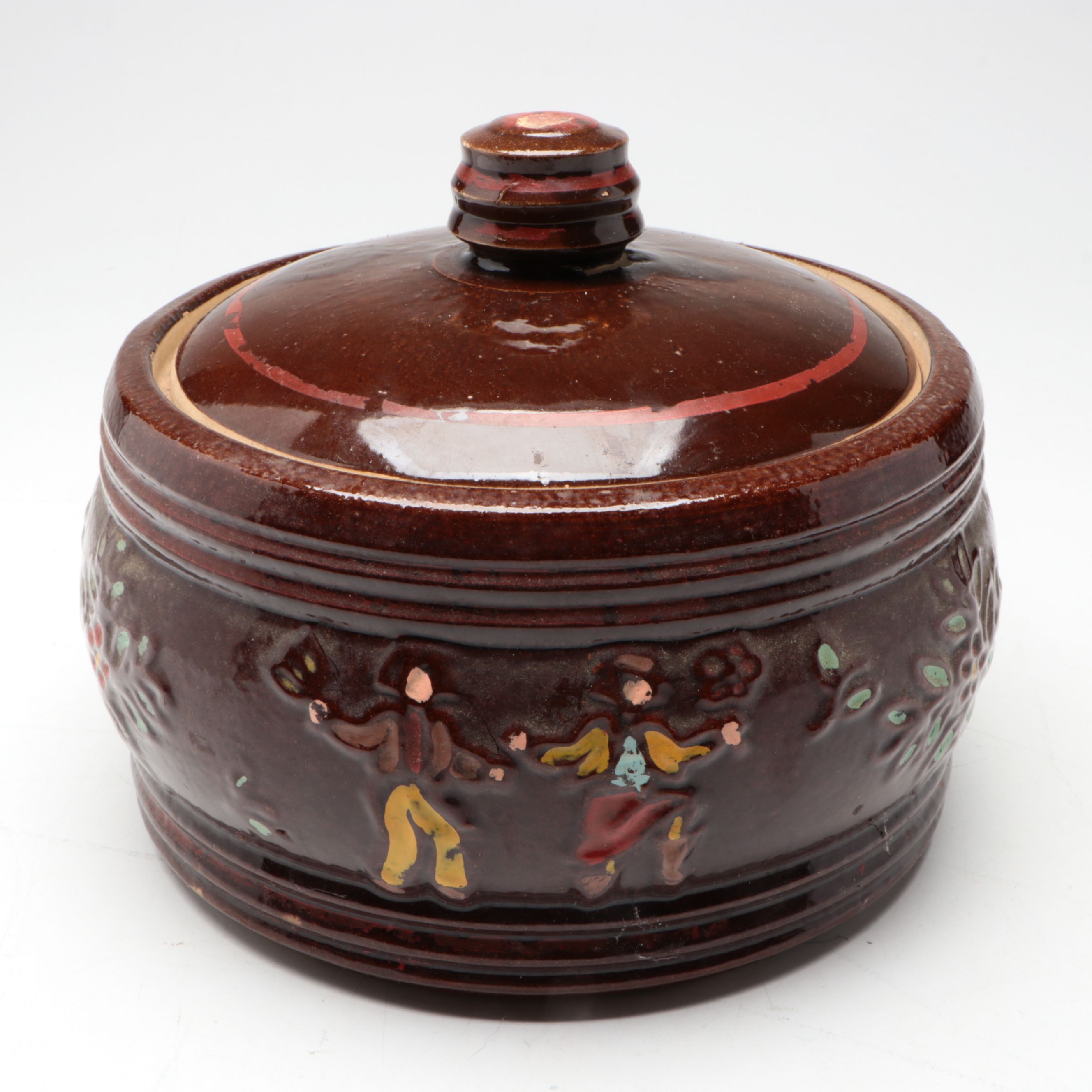 Williamsburg Pottery Clay Bird Bottle with Other Stoneware Pot and Vase