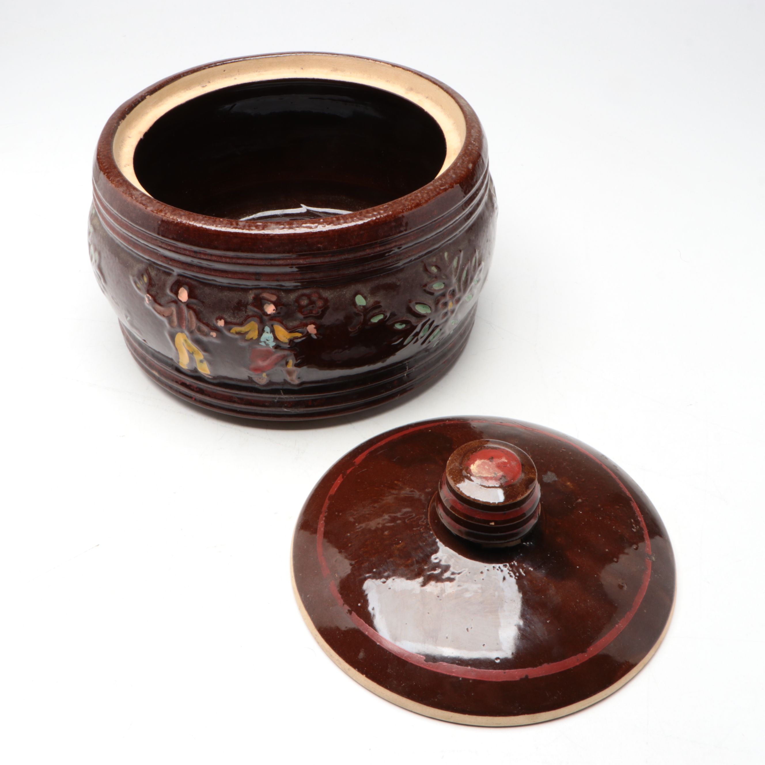 Williamsburg Pottery Clay Bird Bottle with Other Stoneware Pot and Vase