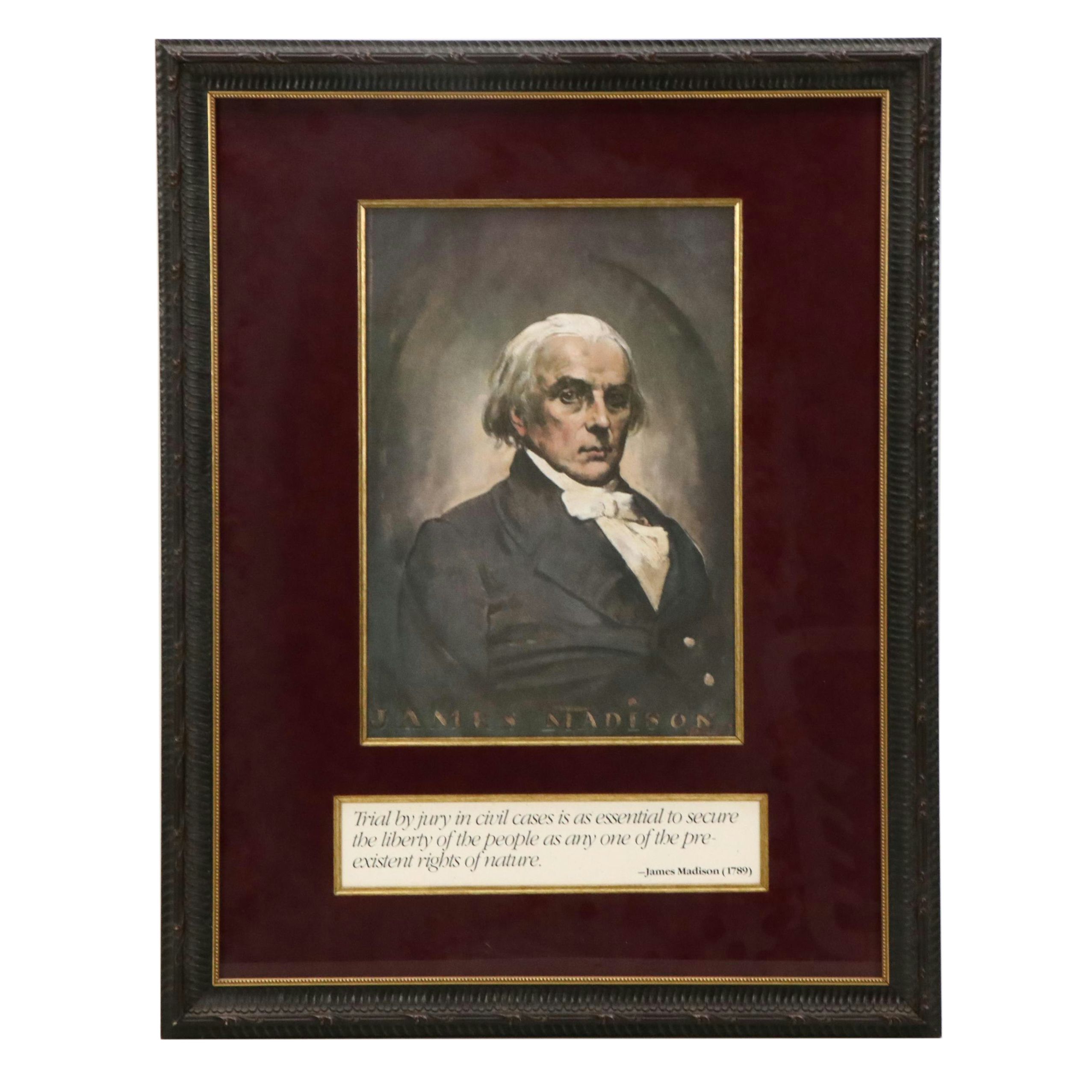 Offset Lithograph Portraits of Founding Fathers Thomas Jefferson and More