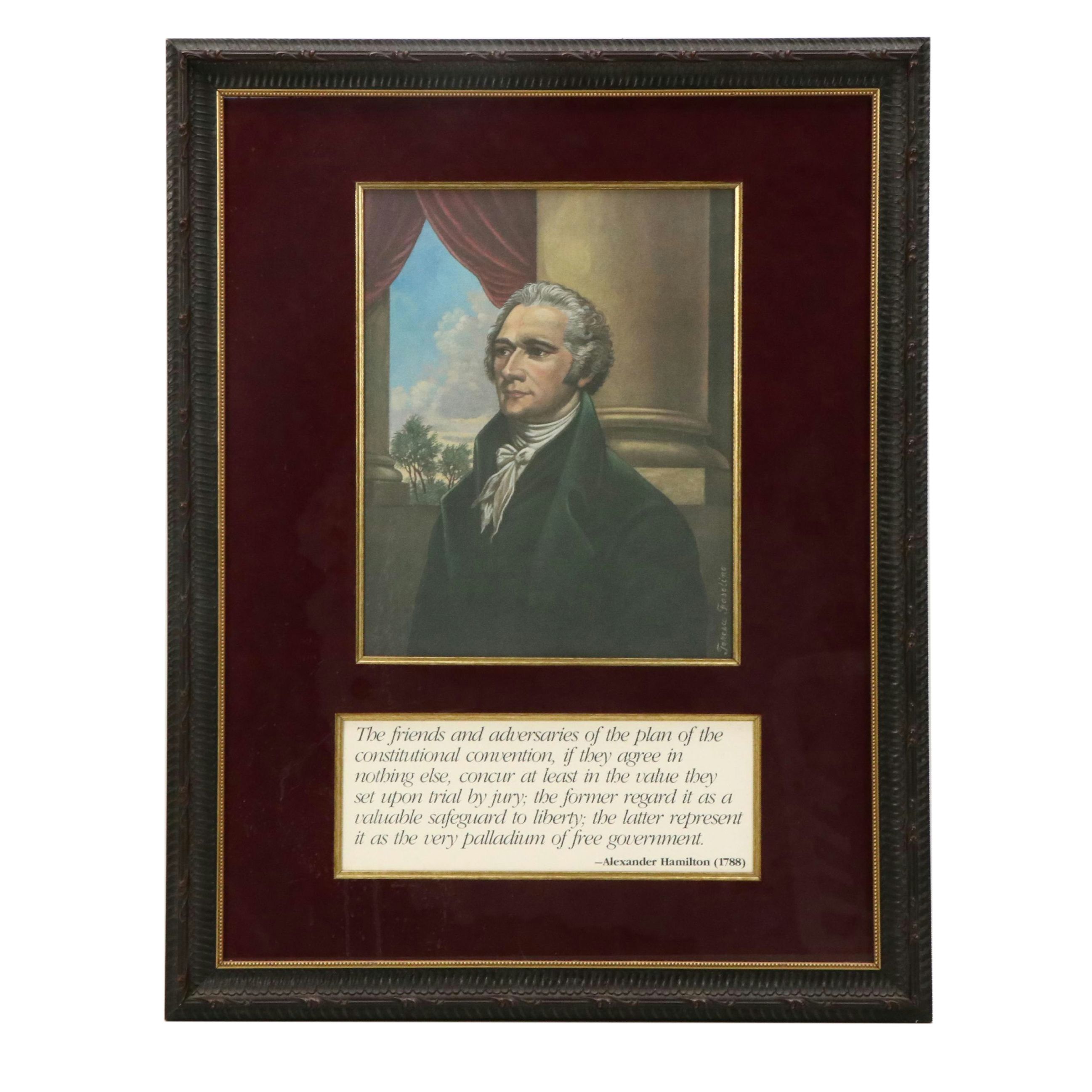 Offset Lithograph Portraits of Founding Fathers Thomas Jefferson and More