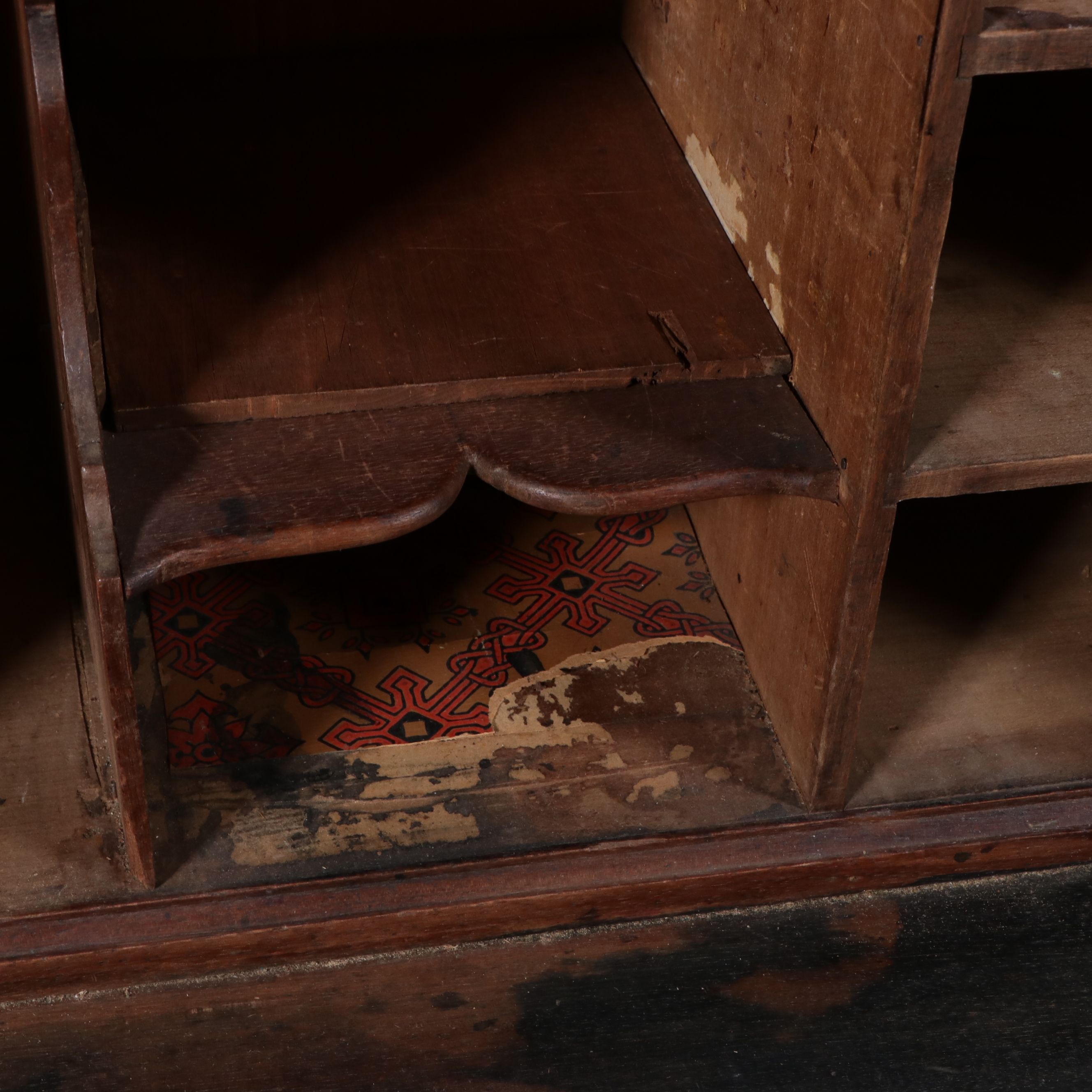 Victorian Renaissance Revival Walnut Desk on Cabinet