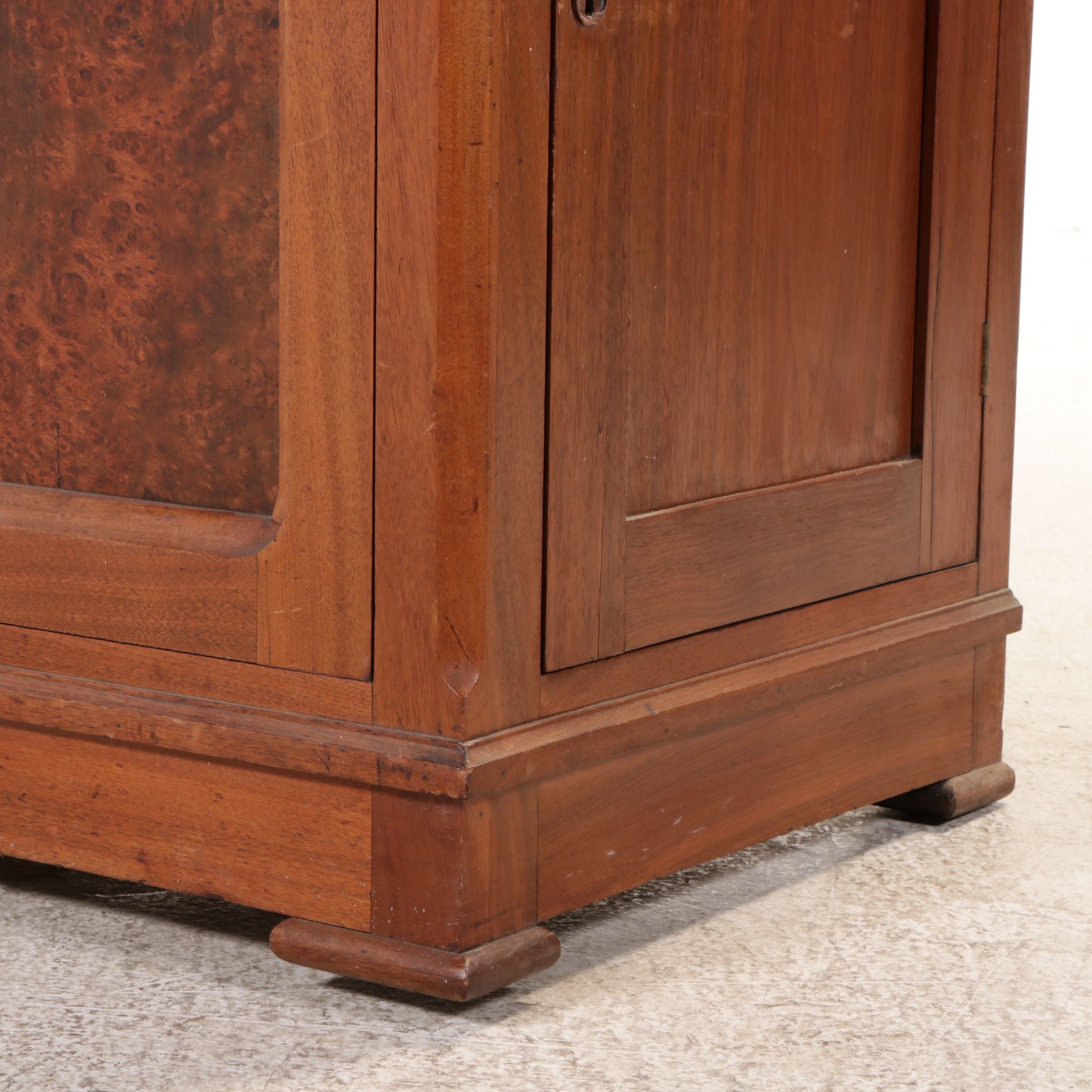 Victorian Renaissance Revival Walnut Desk on Cabinet