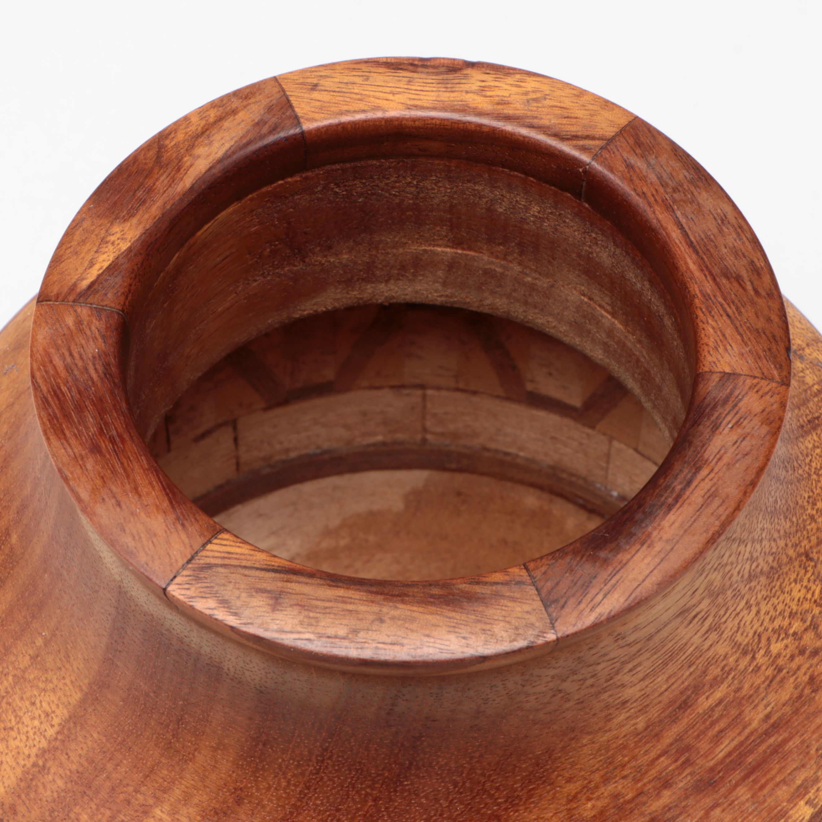 Geometric Segmented Exotic Hardwood Vase