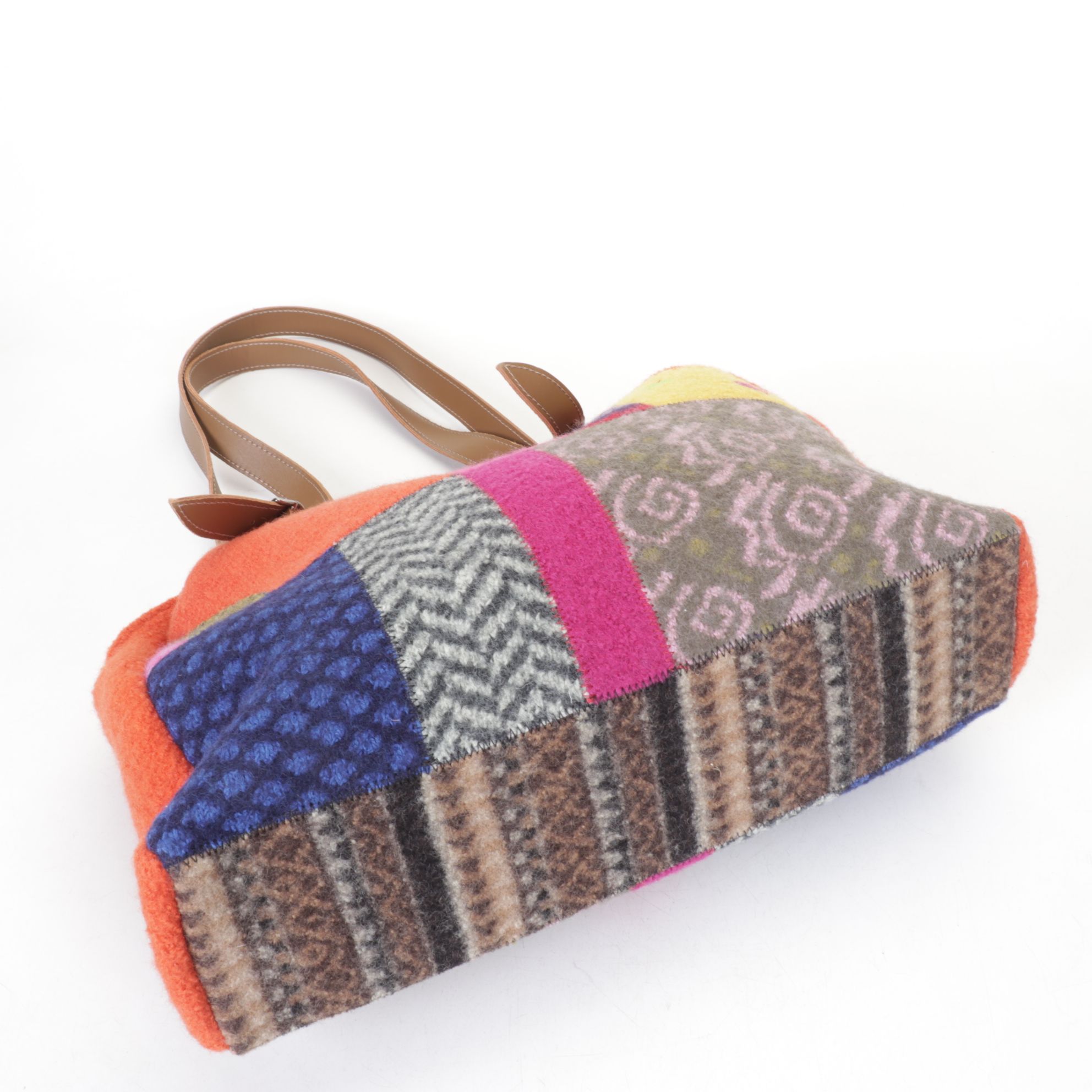 Haflinger Patchwork Wool Bag with Laurel Burch Zip Tote