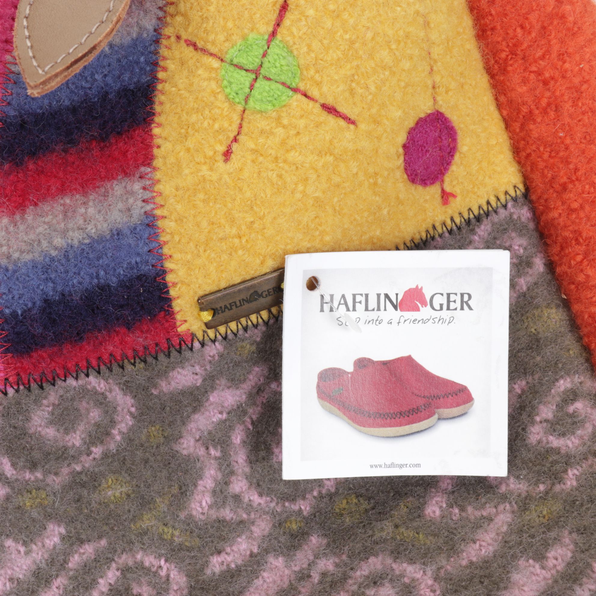 Haflinger Patchwork Wool Bag with Laurel Burch Zip Tote