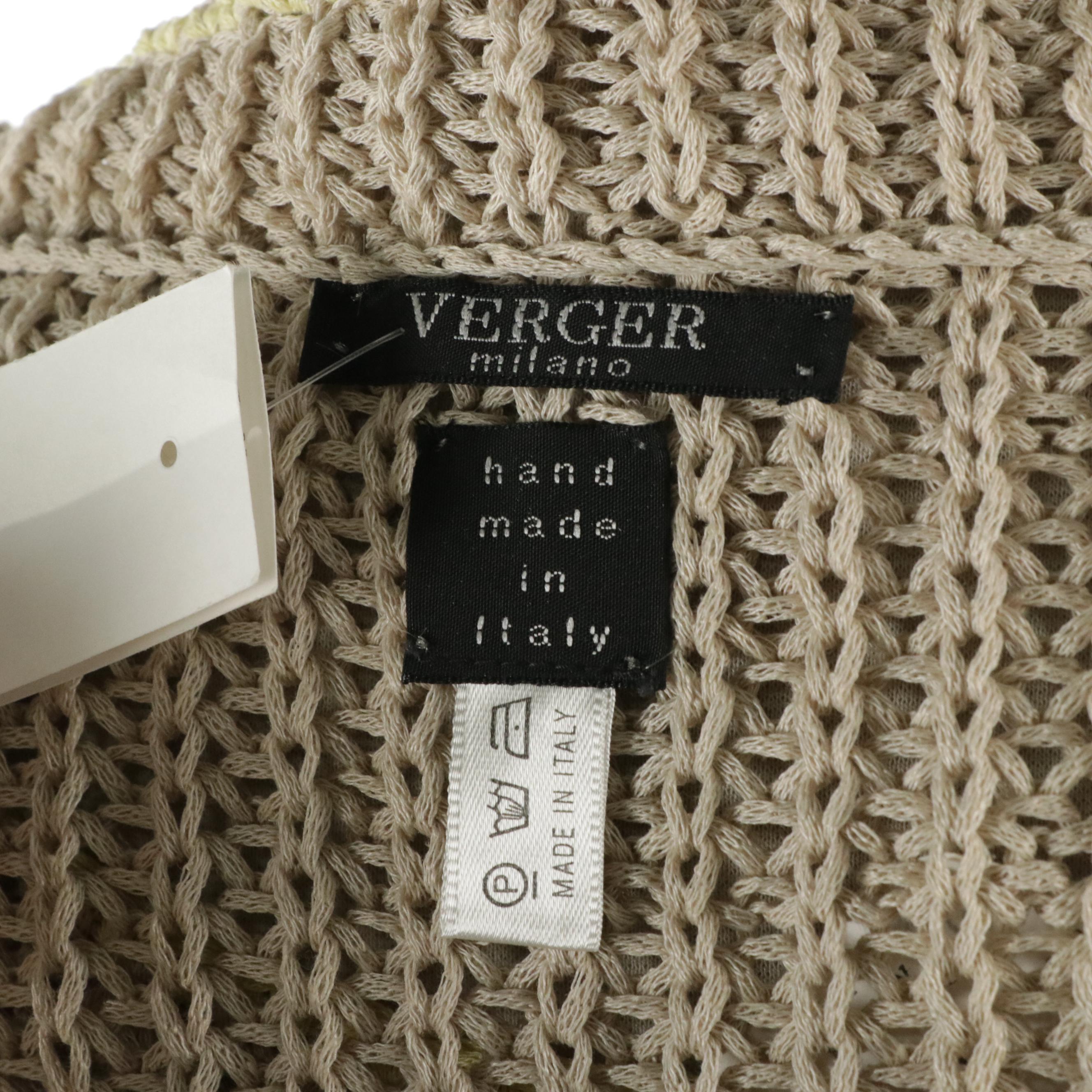 Verger Beige and Light Blue Knit Linen Cardigan Sweater Sets, With Tags
