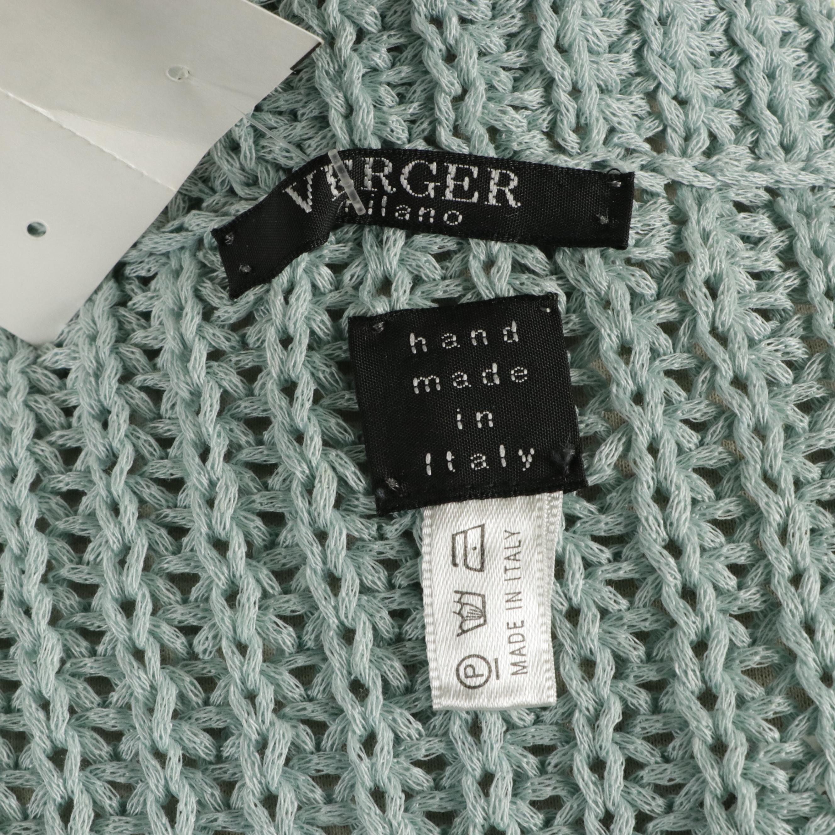 Verger Beige and Light Blue Knit Linen Cardigan Sweater Sets, With Tags