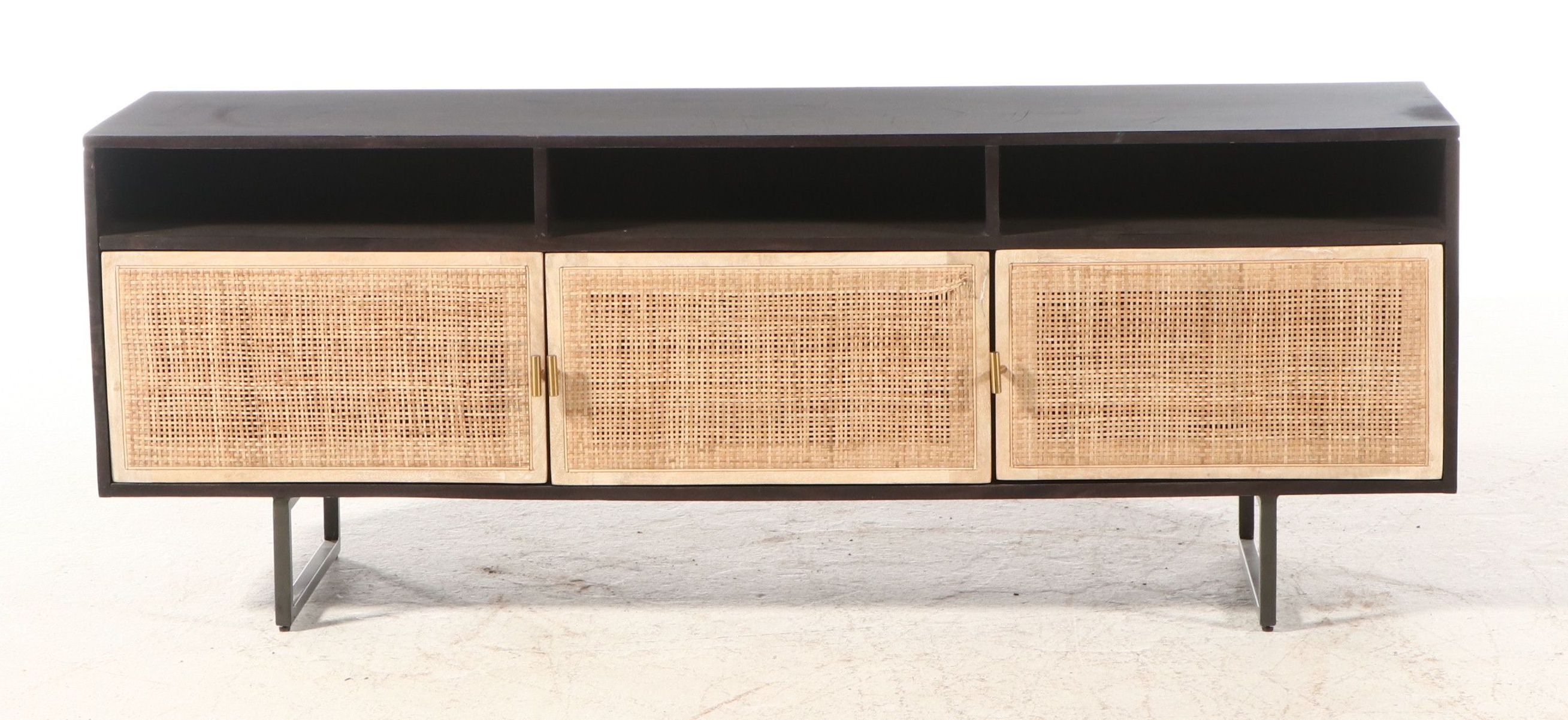 Four Hands "Carmel" Media Console Cabinet with Woven Cane Doorfronts, 2021