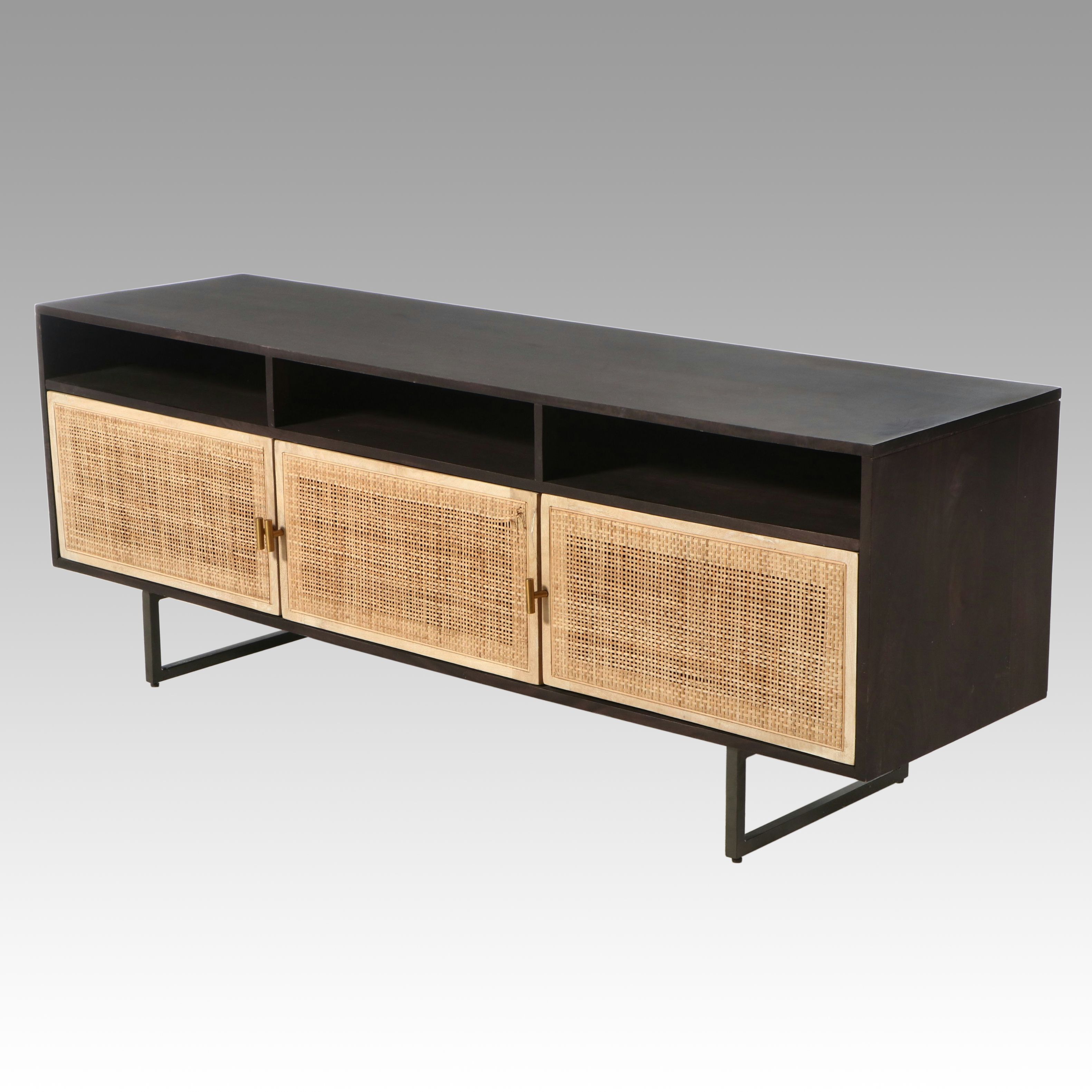 Four Hands "Carmel" Media Console Cabinet with Woven Cane Doorfronts, 2021