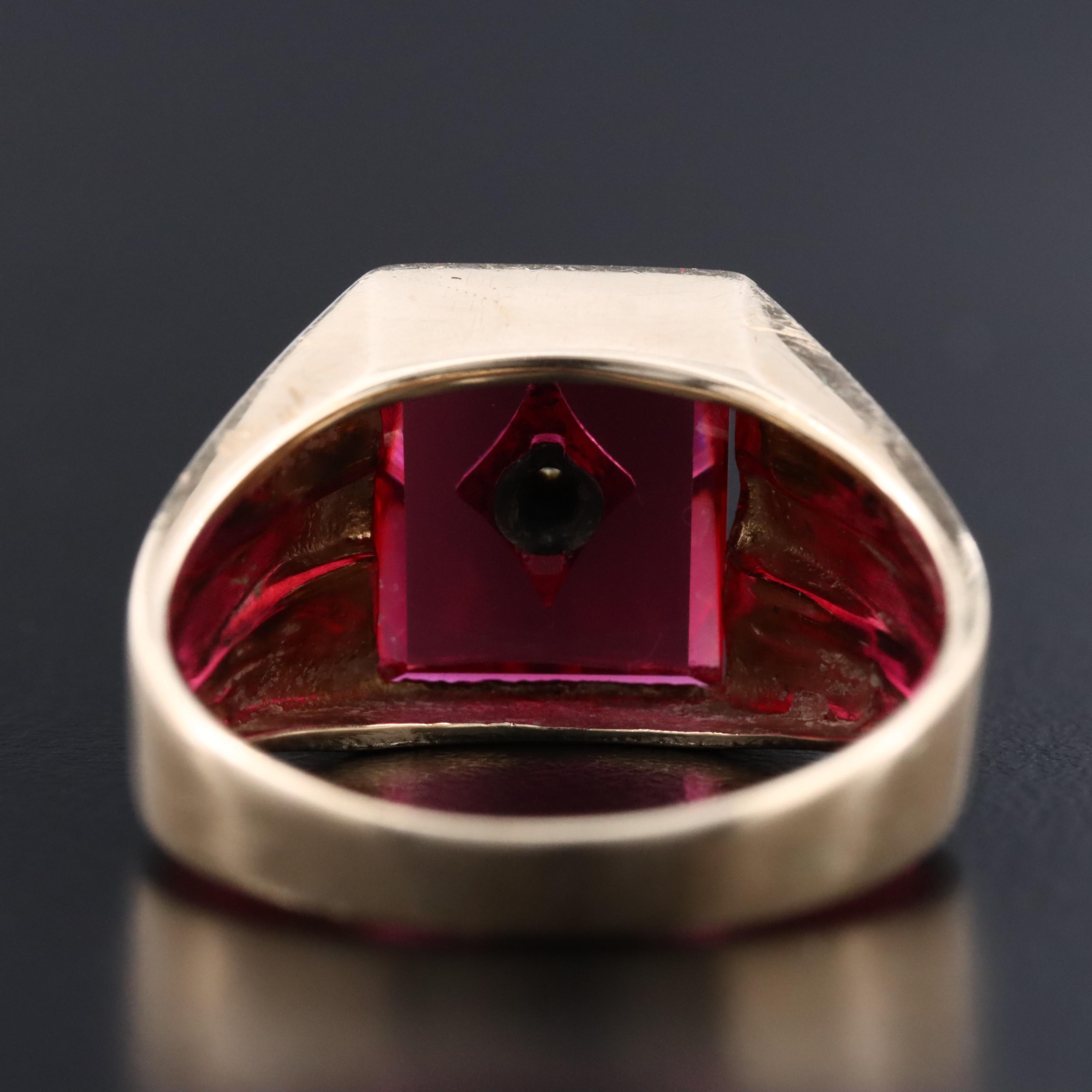 Vintage 10K Ruby and Diamond Ring