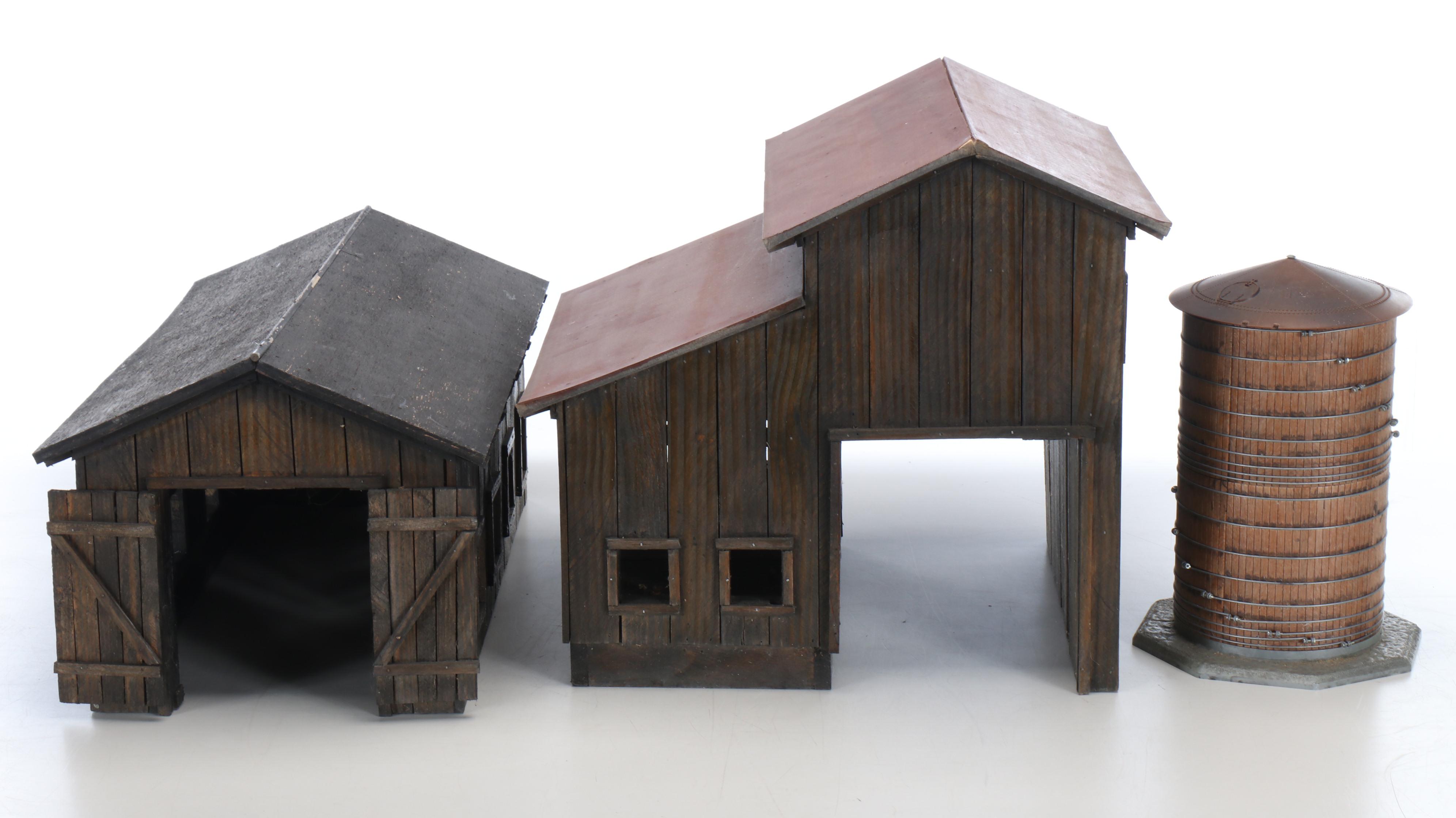 Foley's Barn with Covered Bridge and Silo Scale Model Accessories