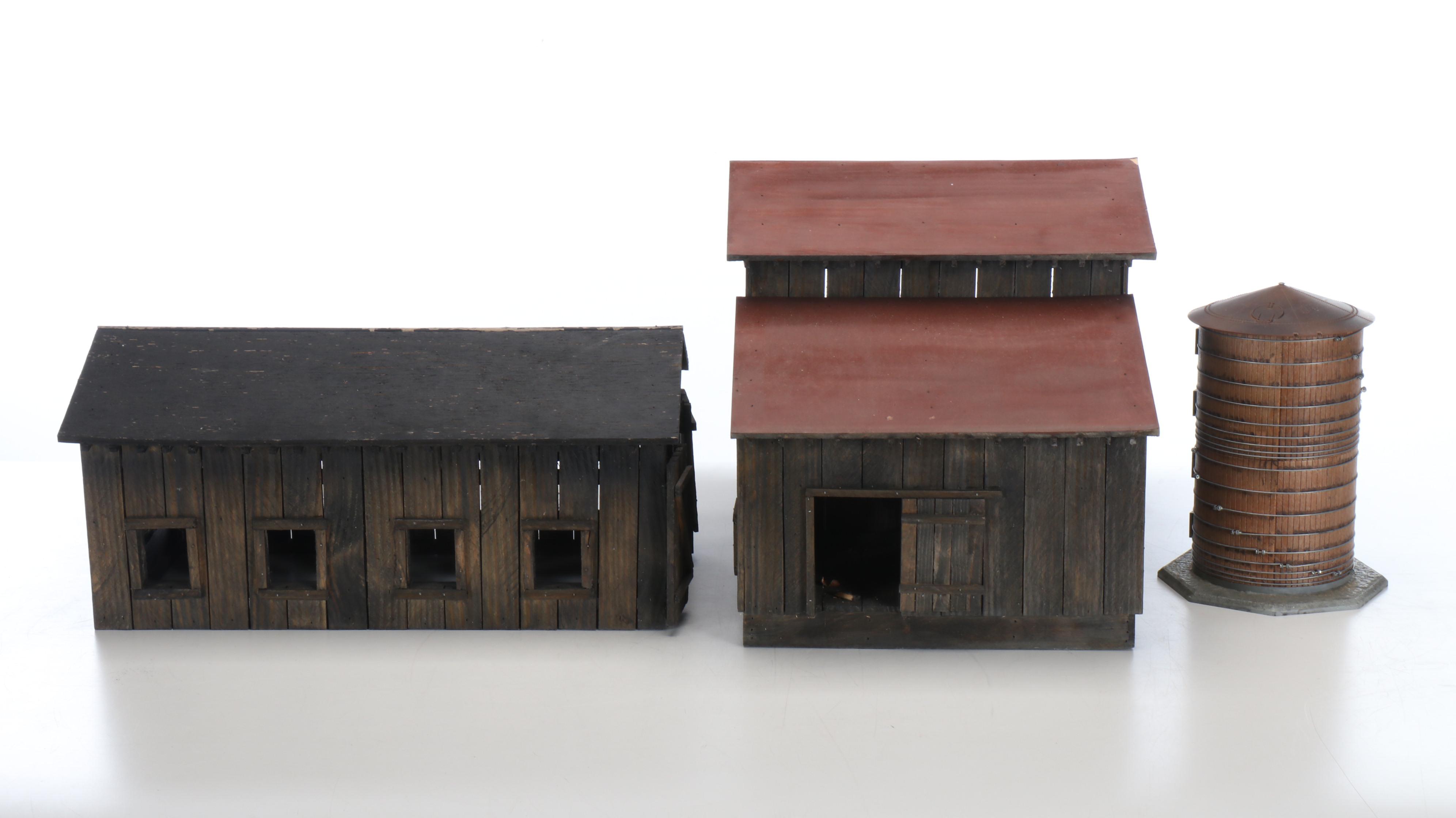 Foley's Barn with Covered Bridge and Silo Scale Model Accessories