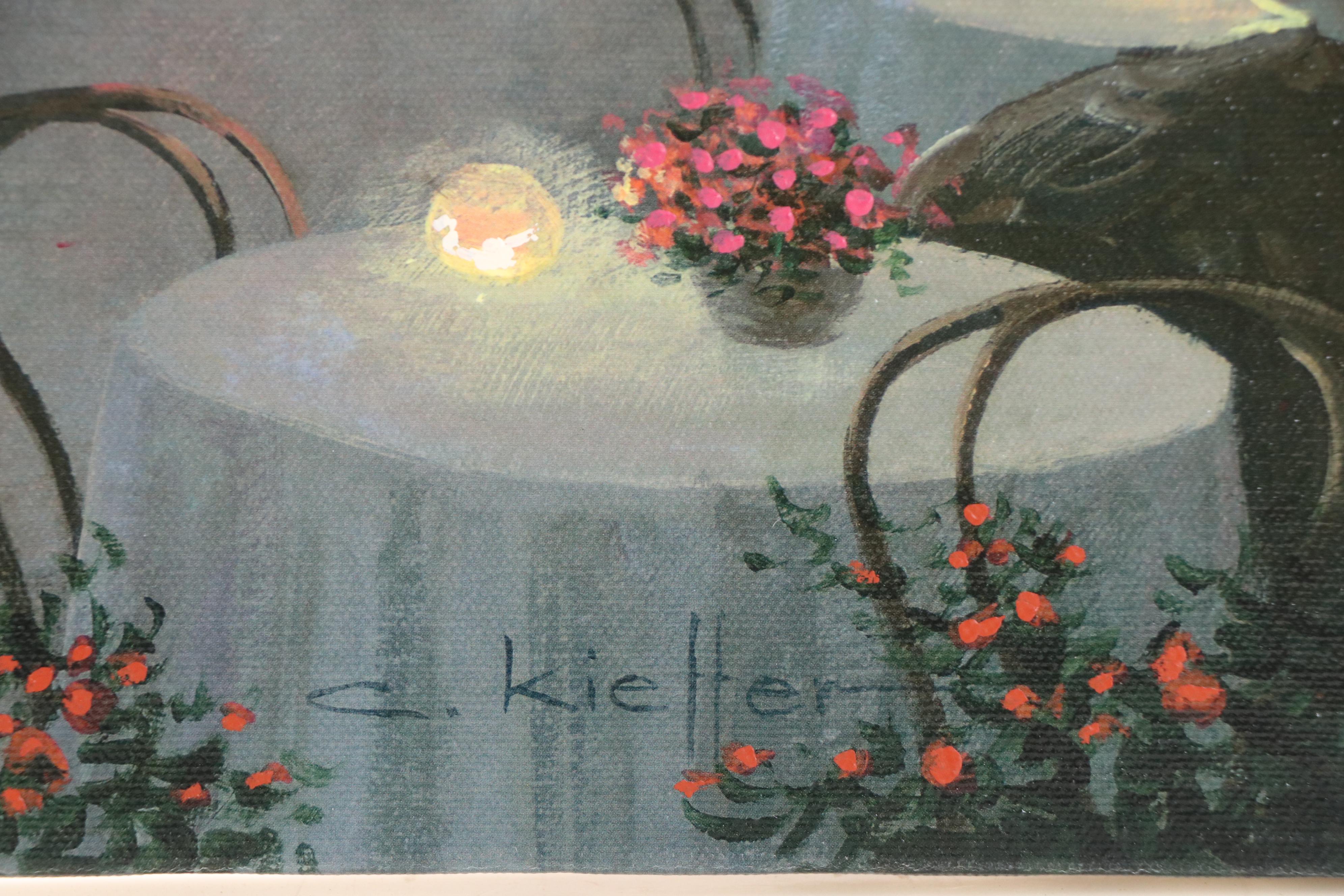 After Christa Kieffer Embellished Offset Lithograph "Night Festival in Venice"