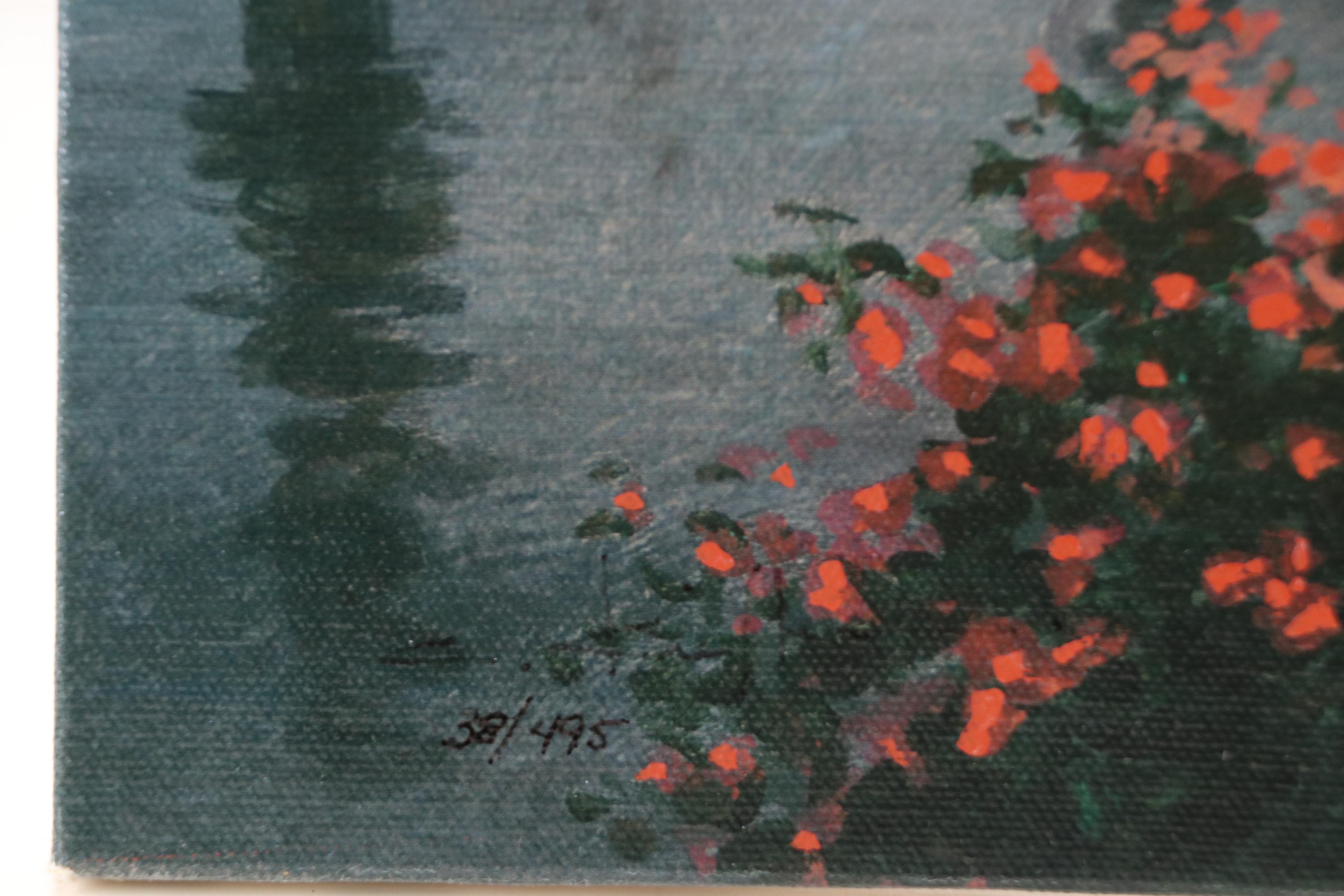 After Christa Kieffer Embellished Offset Lithograph "Night Festival in Venice"