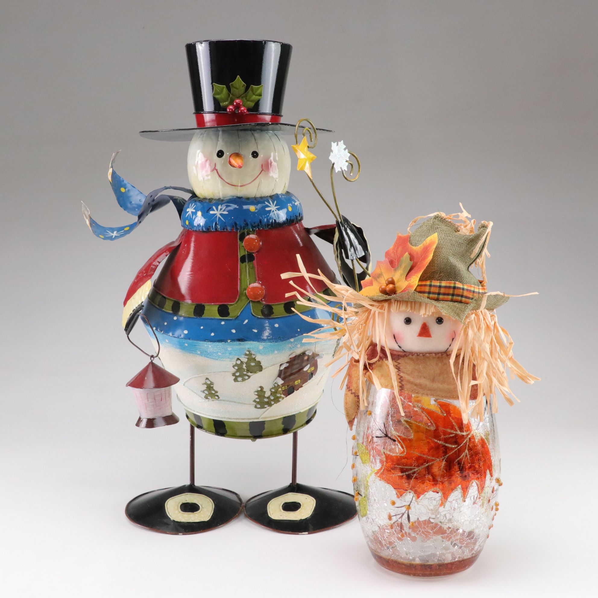 Kirkland's Light-Up Harvest Scarecrow with Christmas Snowman