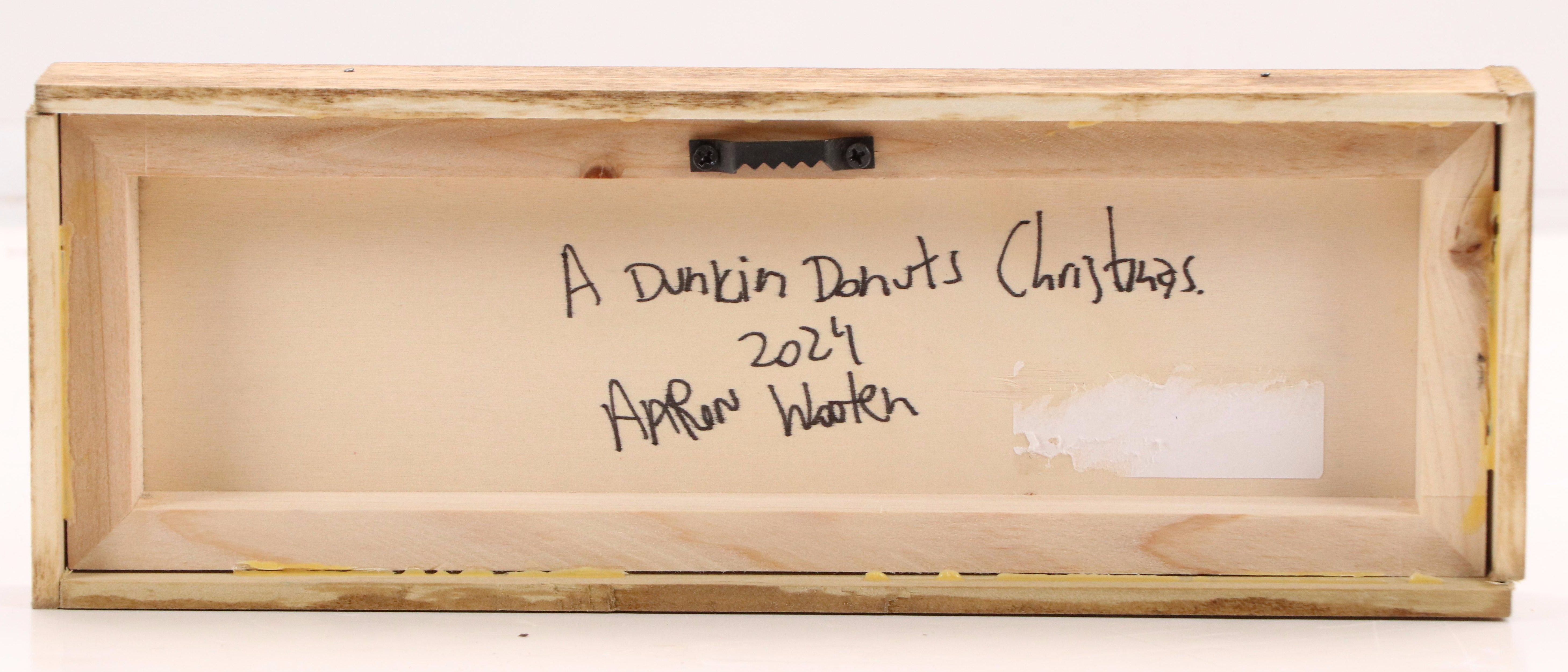 Aaron Wooten Stylized Mixed Media Painting "A Dunkin Donuts Christmas.," 2024