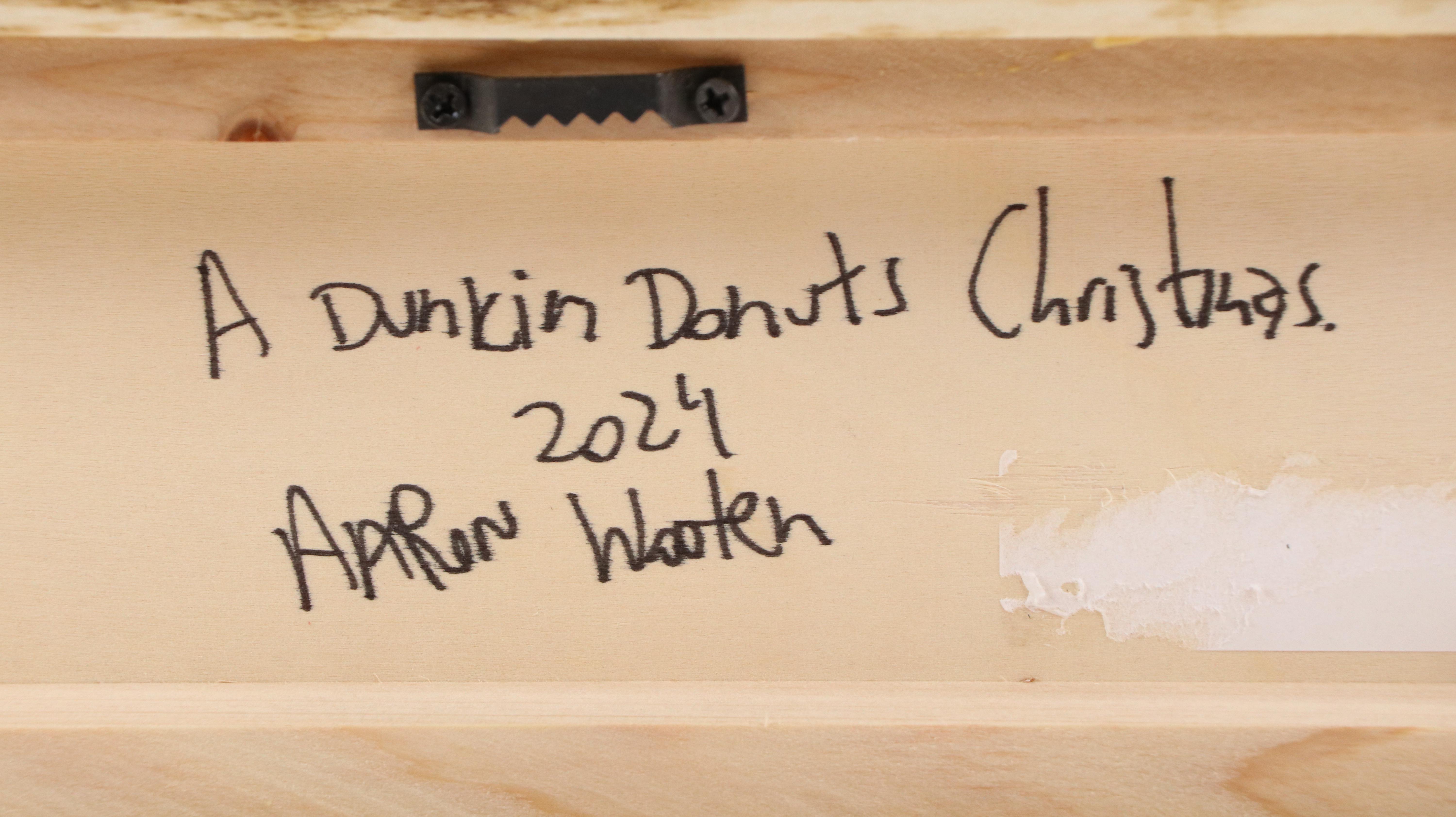 Aaron Wooten Stylized Mixed Media Painting "A Dunkin Donuts Christmas.," 2024