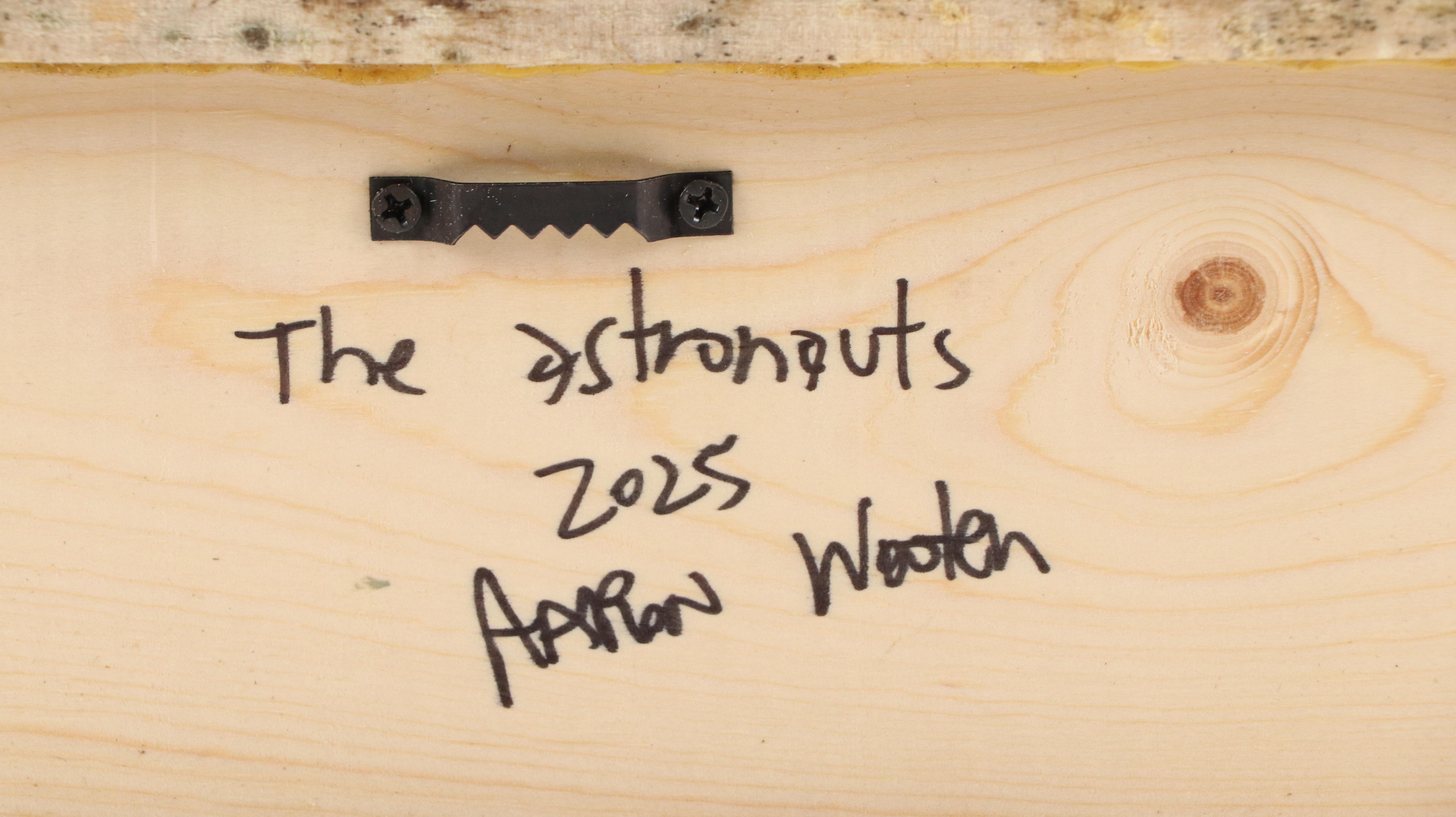 Aaron Wooten Stylized Mixed Media Painting "The Astronauts," 2025