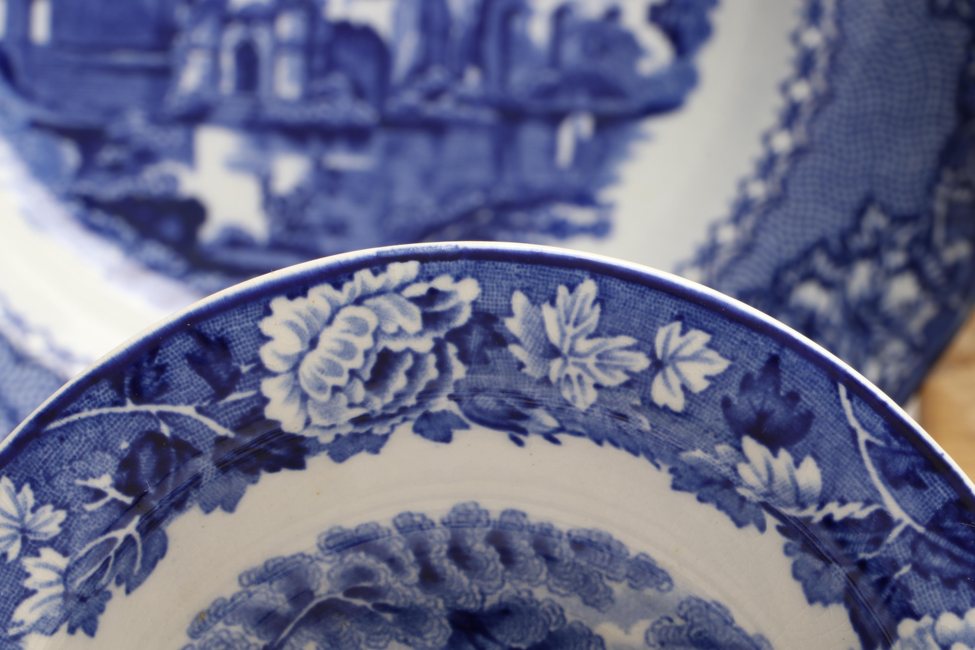 Wood & Sons and Royal Staffordshire "Tonquin" Blue on White Ceramic Tableware