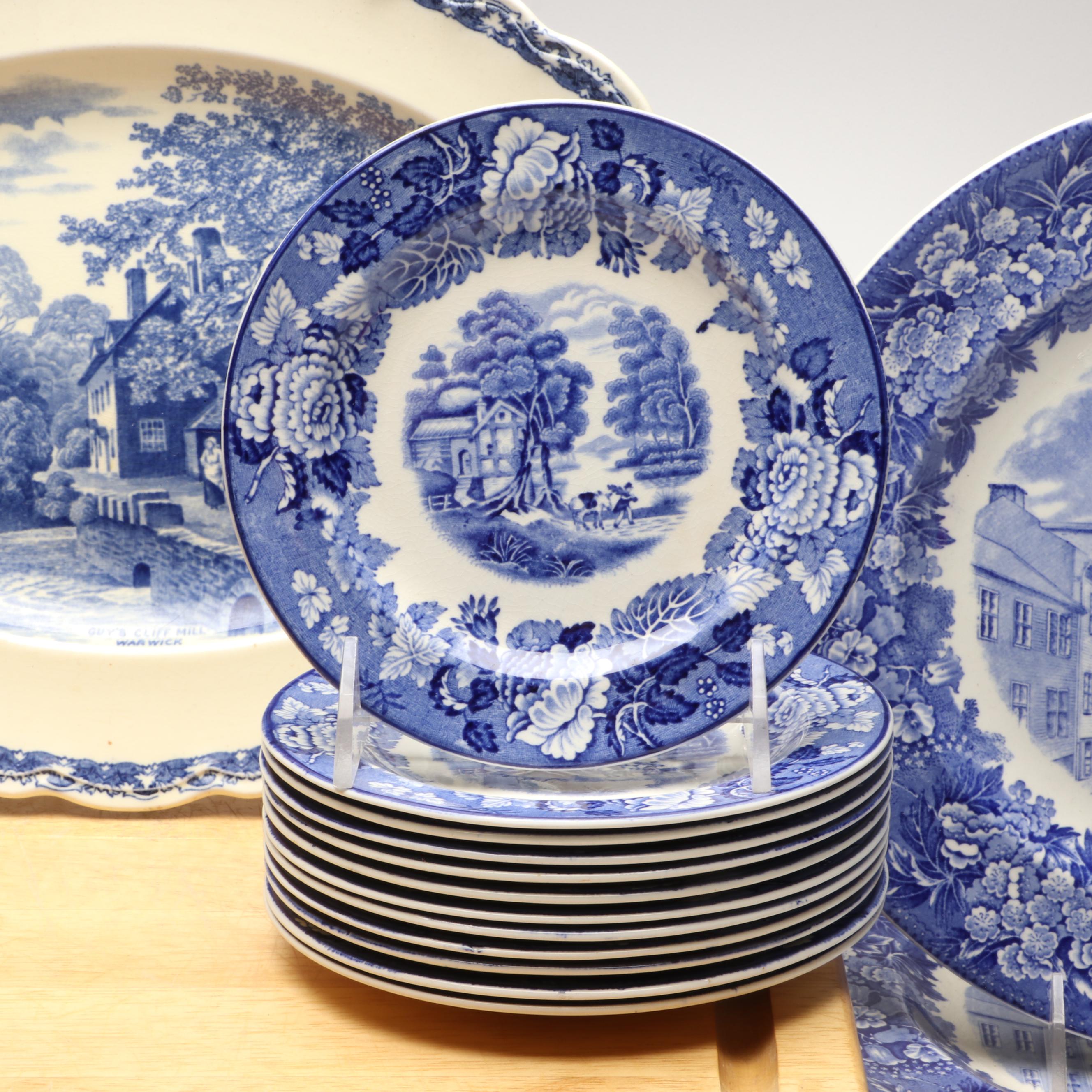 Wood & Sons and Royal Staffordshire "Tonquin" Blue on White Ceramic Tableware