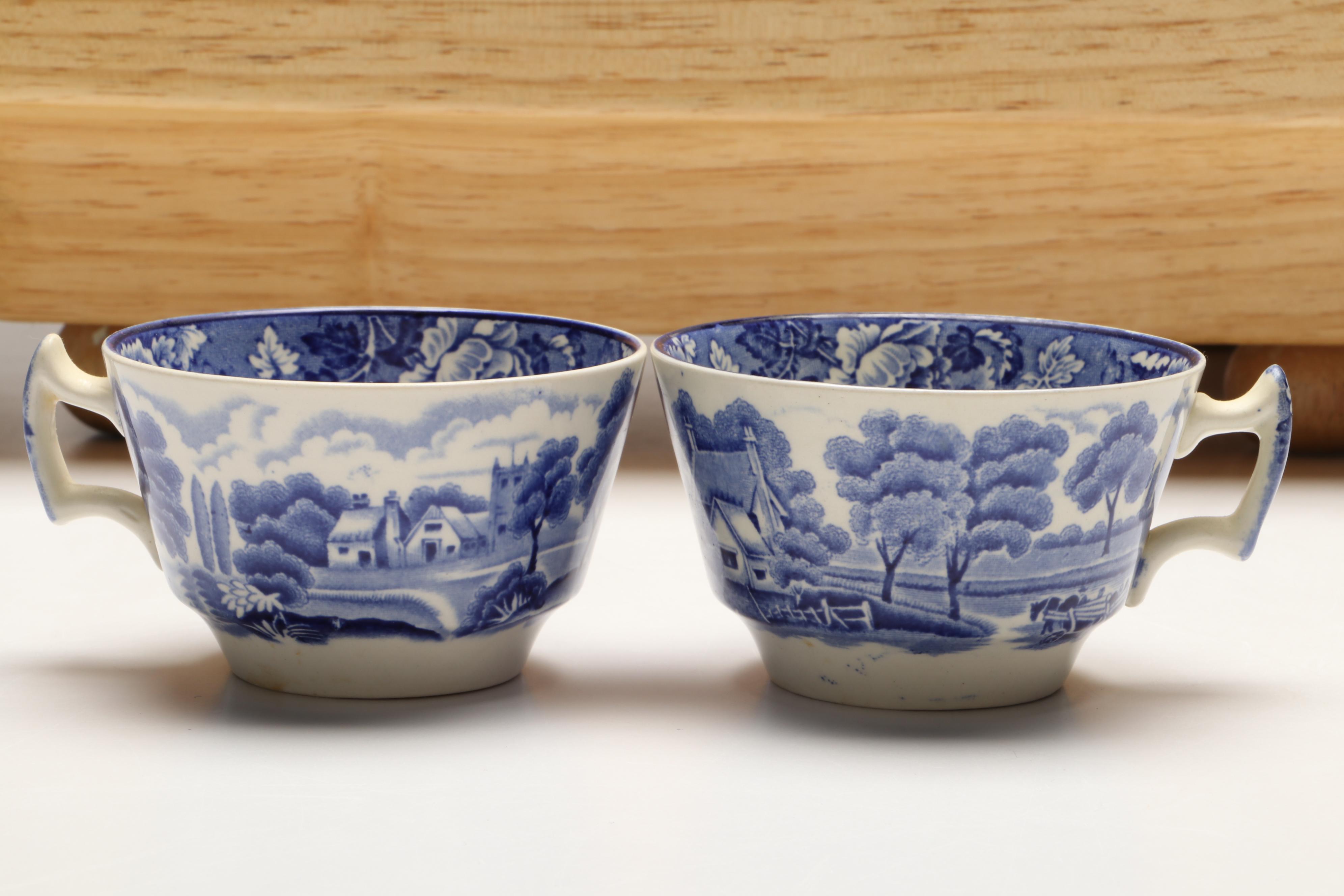 Wood & Sons and Royal Staffordshire "Tonquin" Blue on White Ceramic Tableware