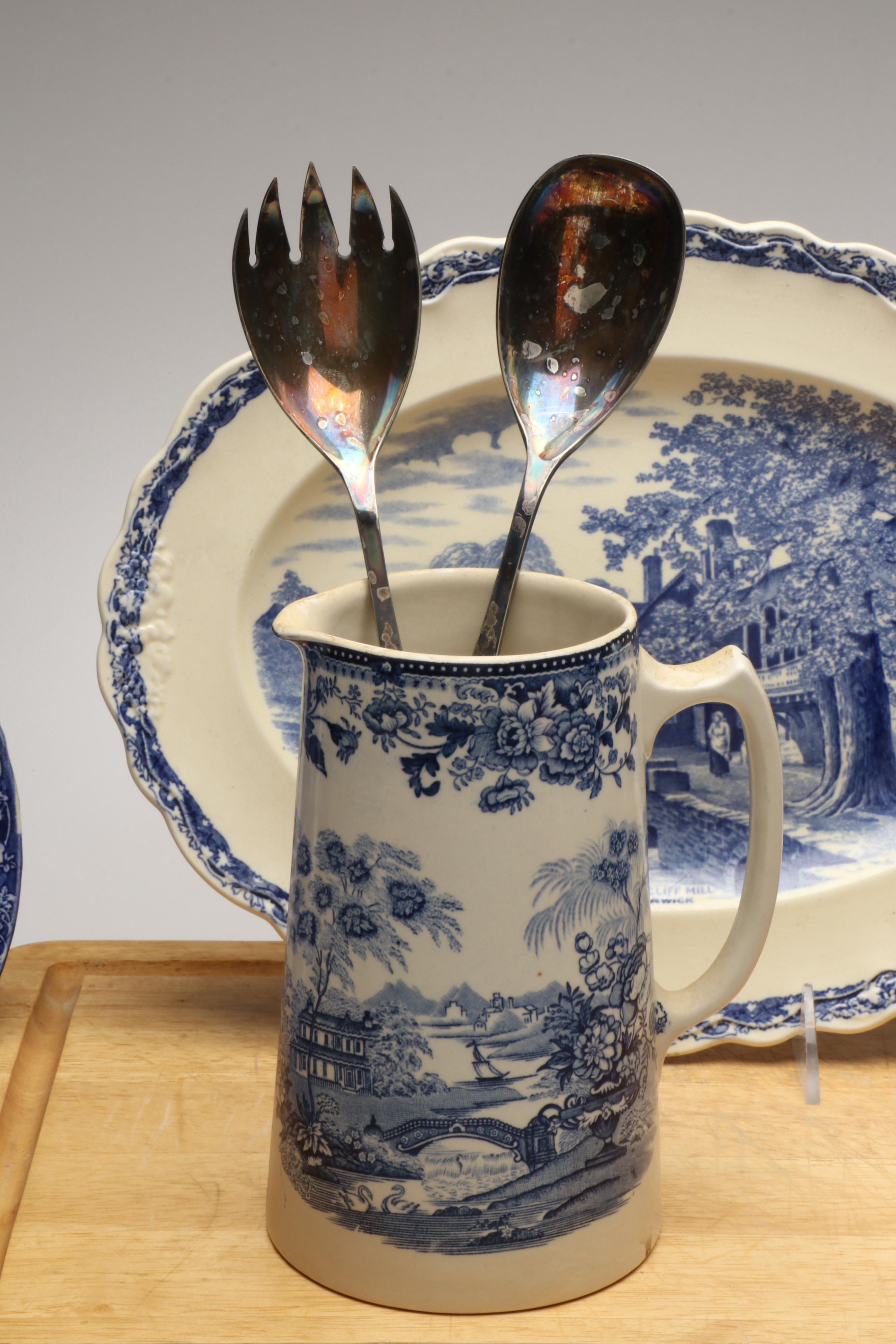 Wood & Sons and Royal Staffordshire "Tonquin" Blue on White Ceramic Tableware