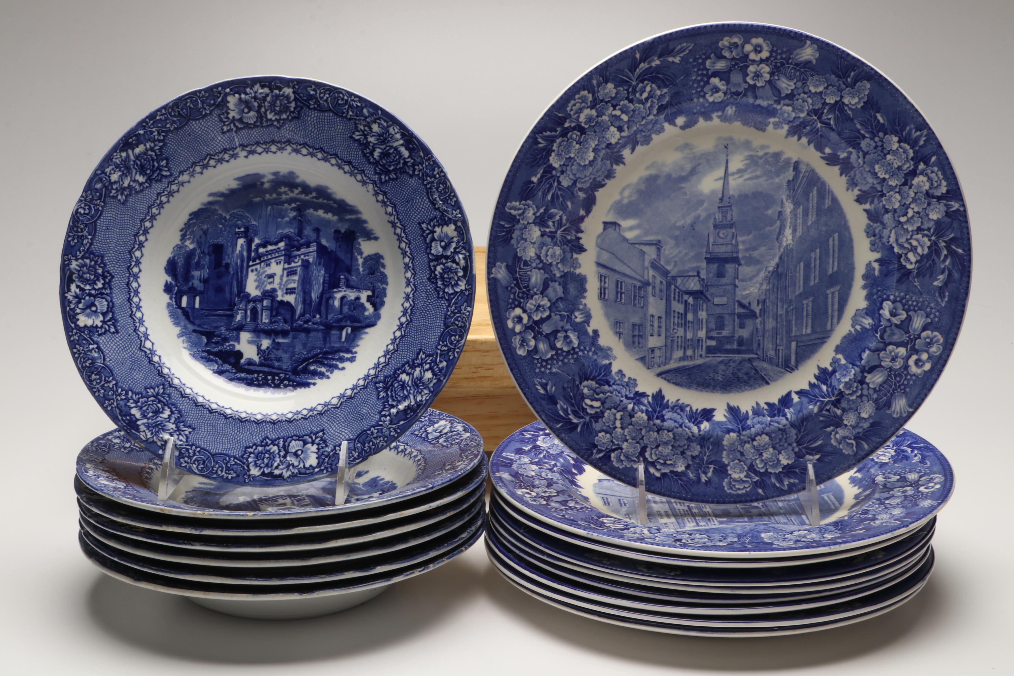 Wood & Sons and Royal Staffordshire "Tonquin" Blue on White Ceramic Tableware