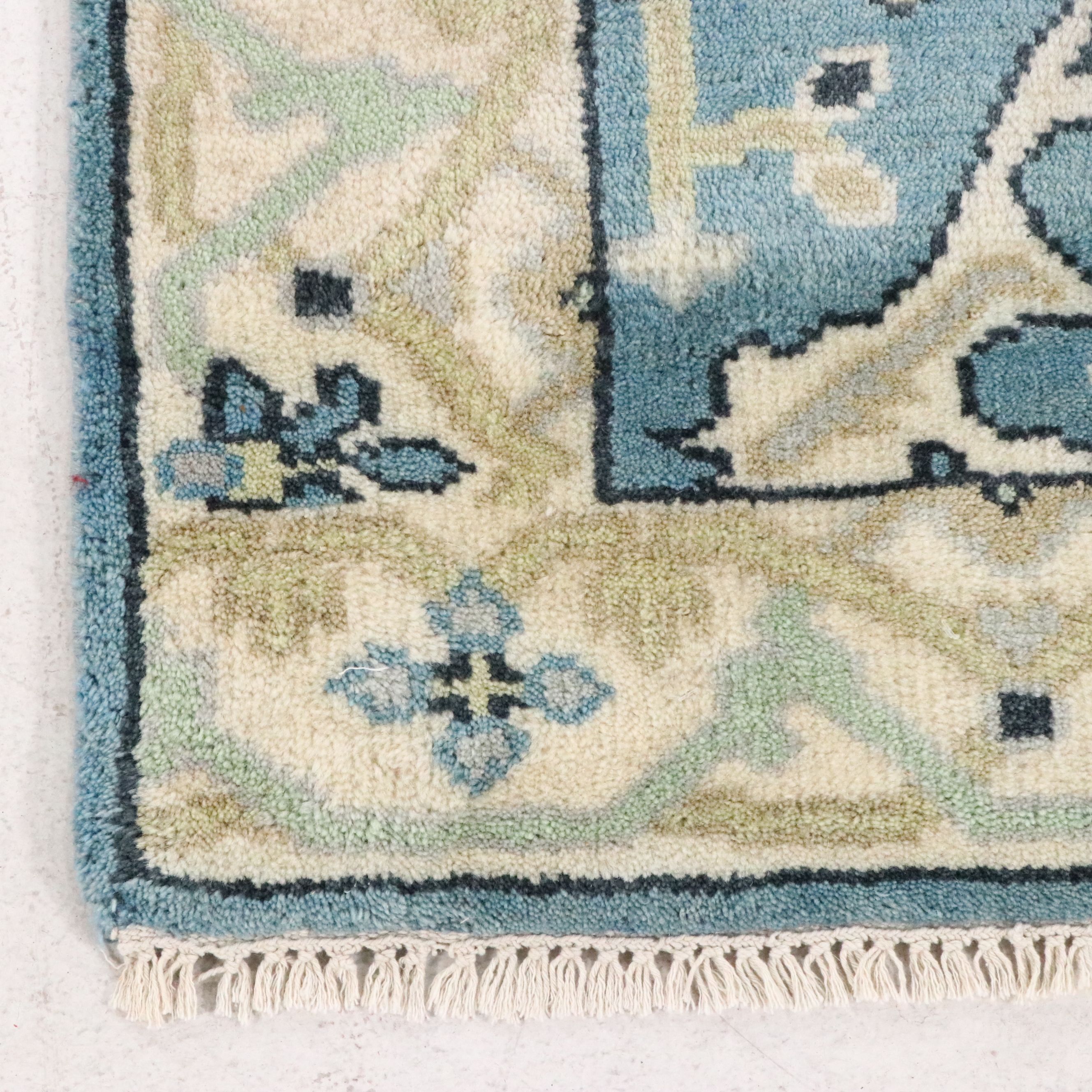 2'7 x 9'11 Hand-Knotted Indo-Turkish Oushak Carpet Runner