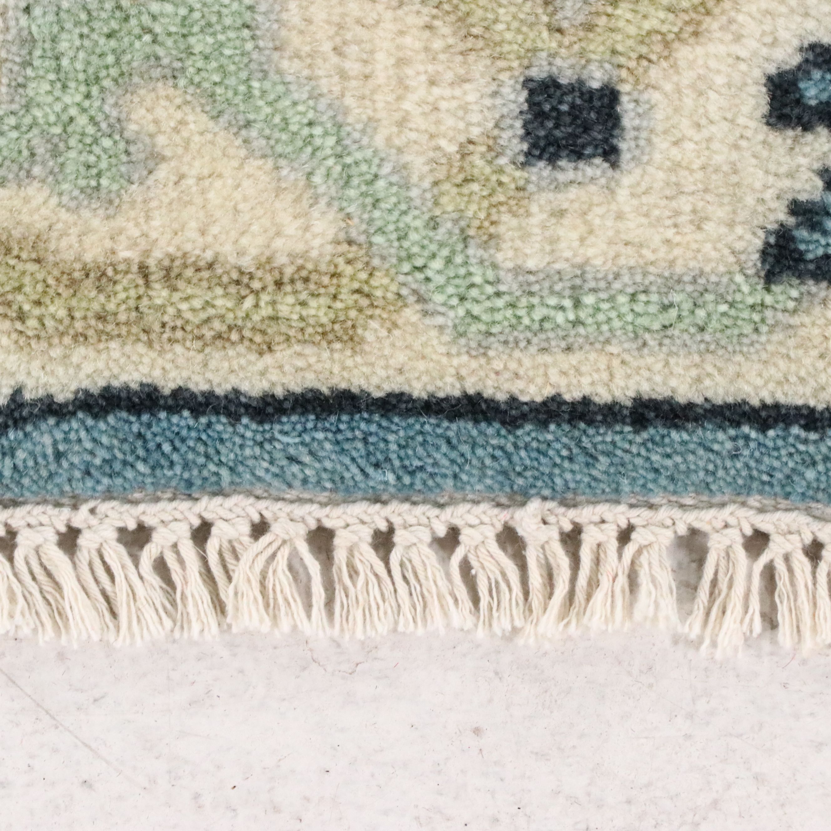 2'7 x 9'11 Hand-Knotted Indo-Turkish Oushak Carpet Runner