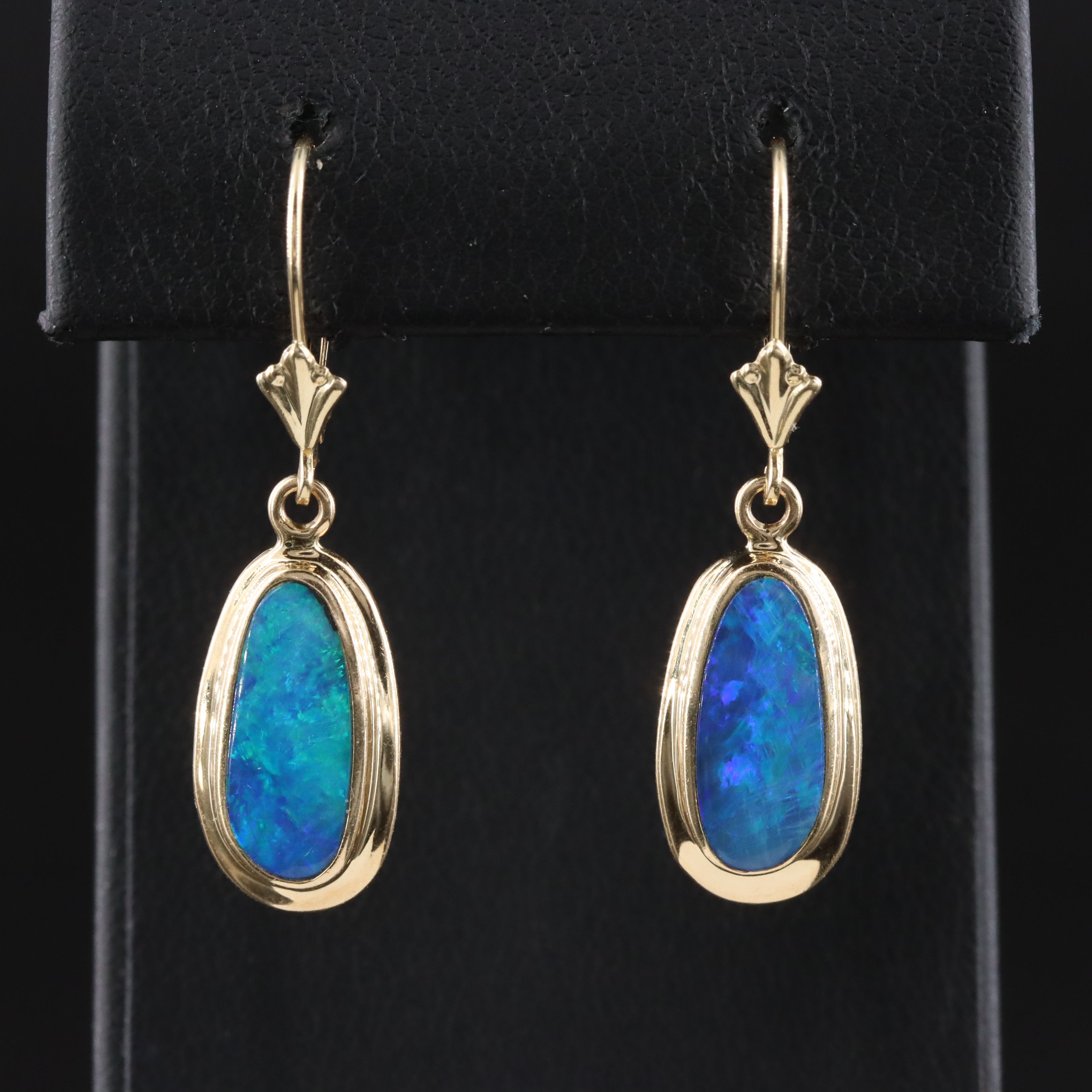 14K Boulder Opal Pendant Earrings