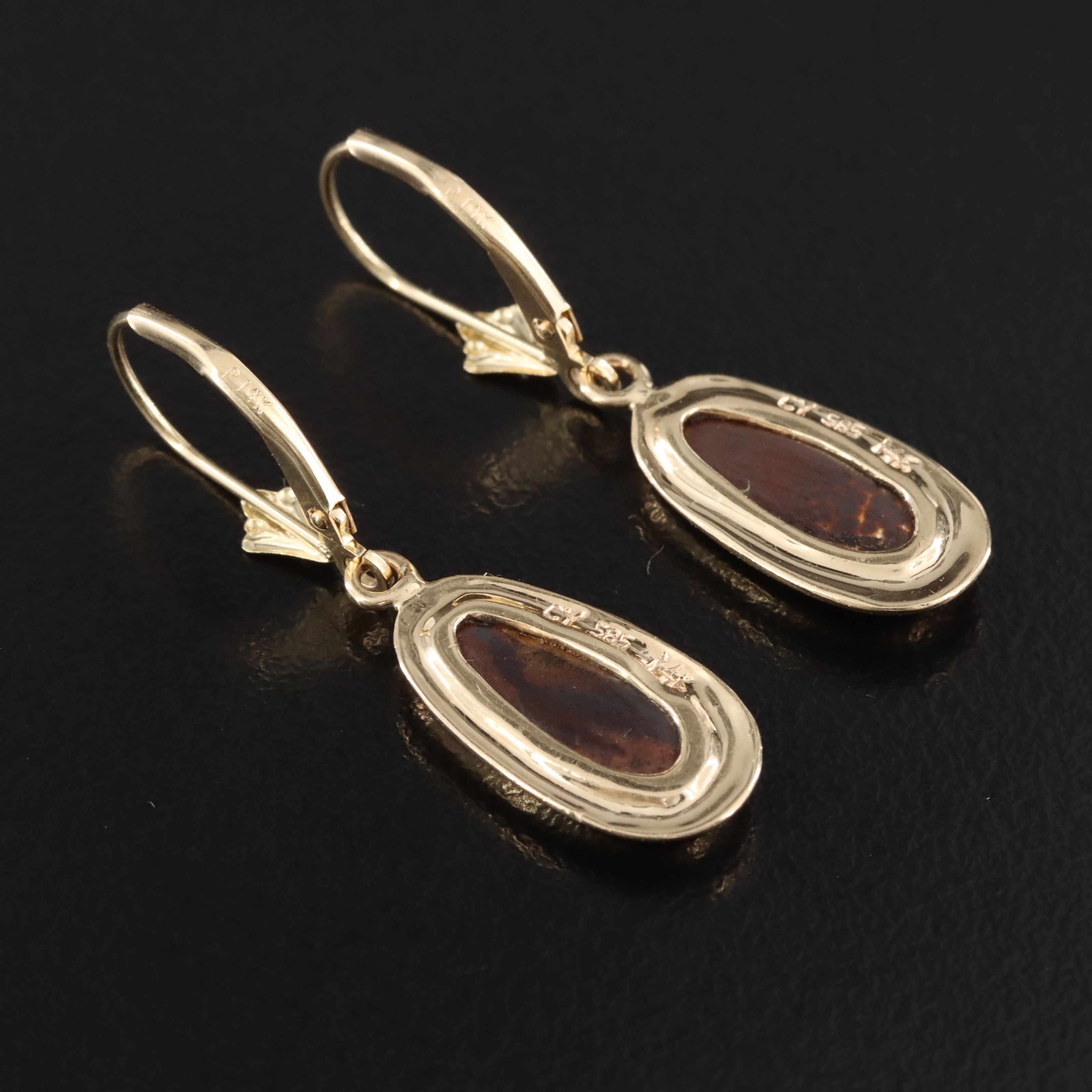 14K Boulder Opal Pendant Earrings